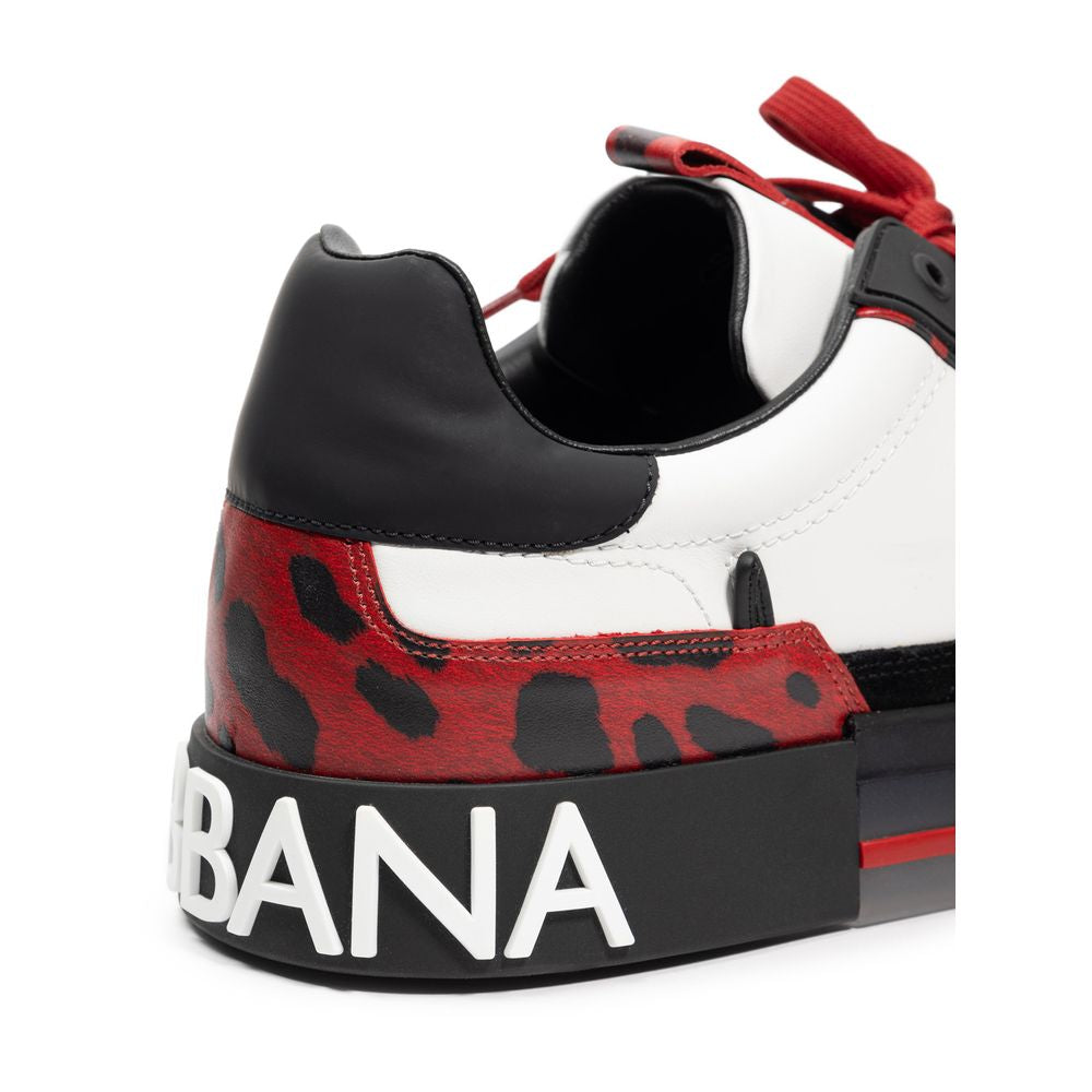 Black And White Leather Sneaker - ventzia