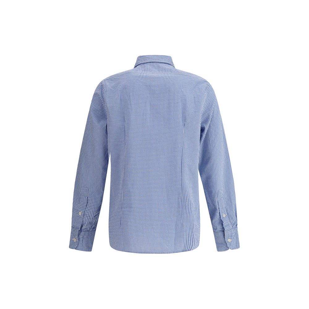Light Blue Cotton Pattern Shirt - ventzia