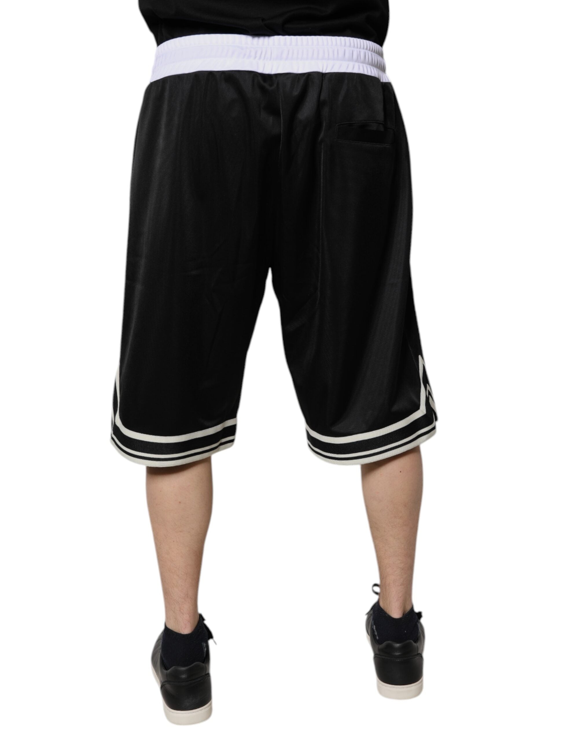 Black White Men Bermuda Sweatshorts Shorts - ventzia