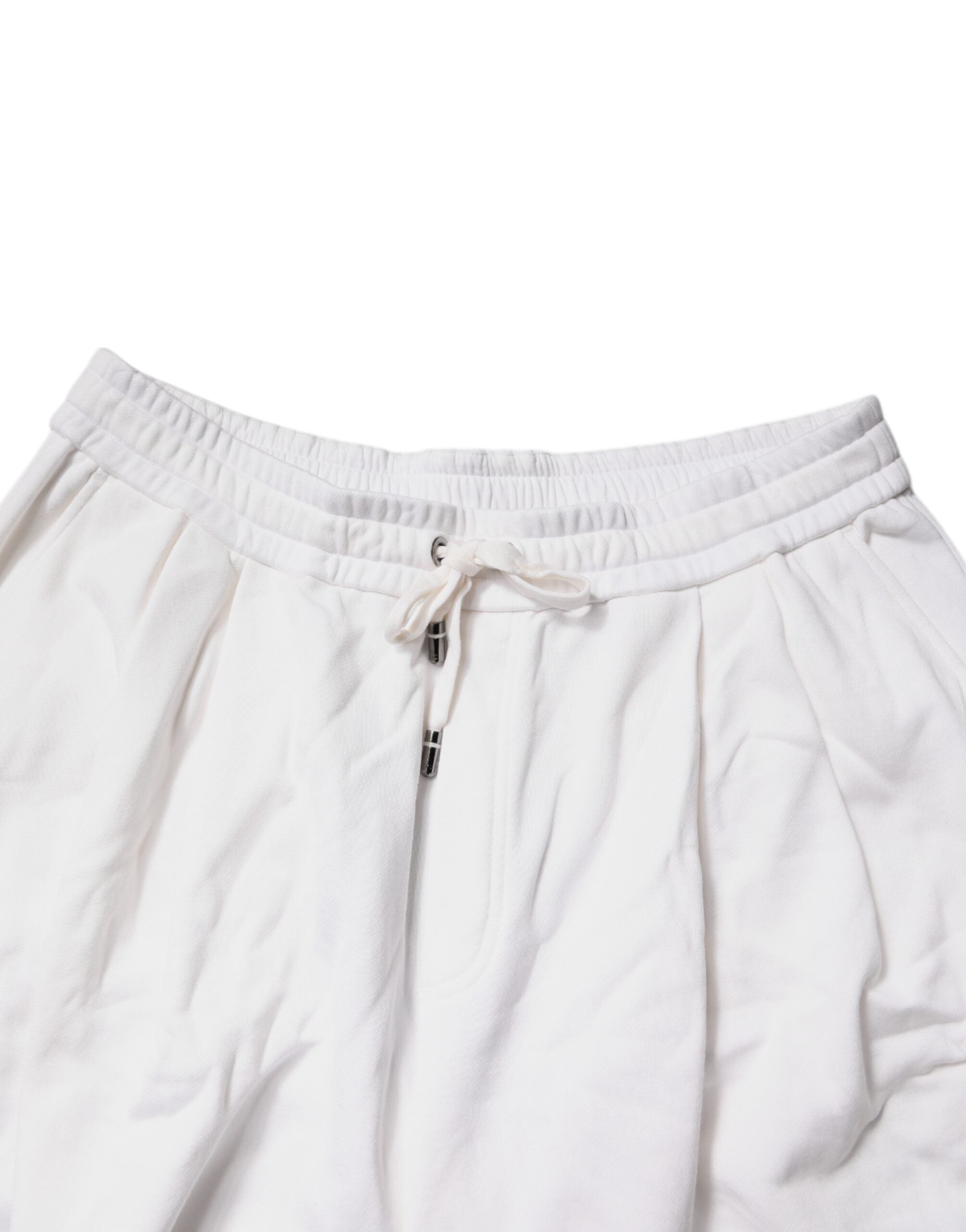 White Cotton Cargo Bermuda Sweatshorts Shorts - ventzia