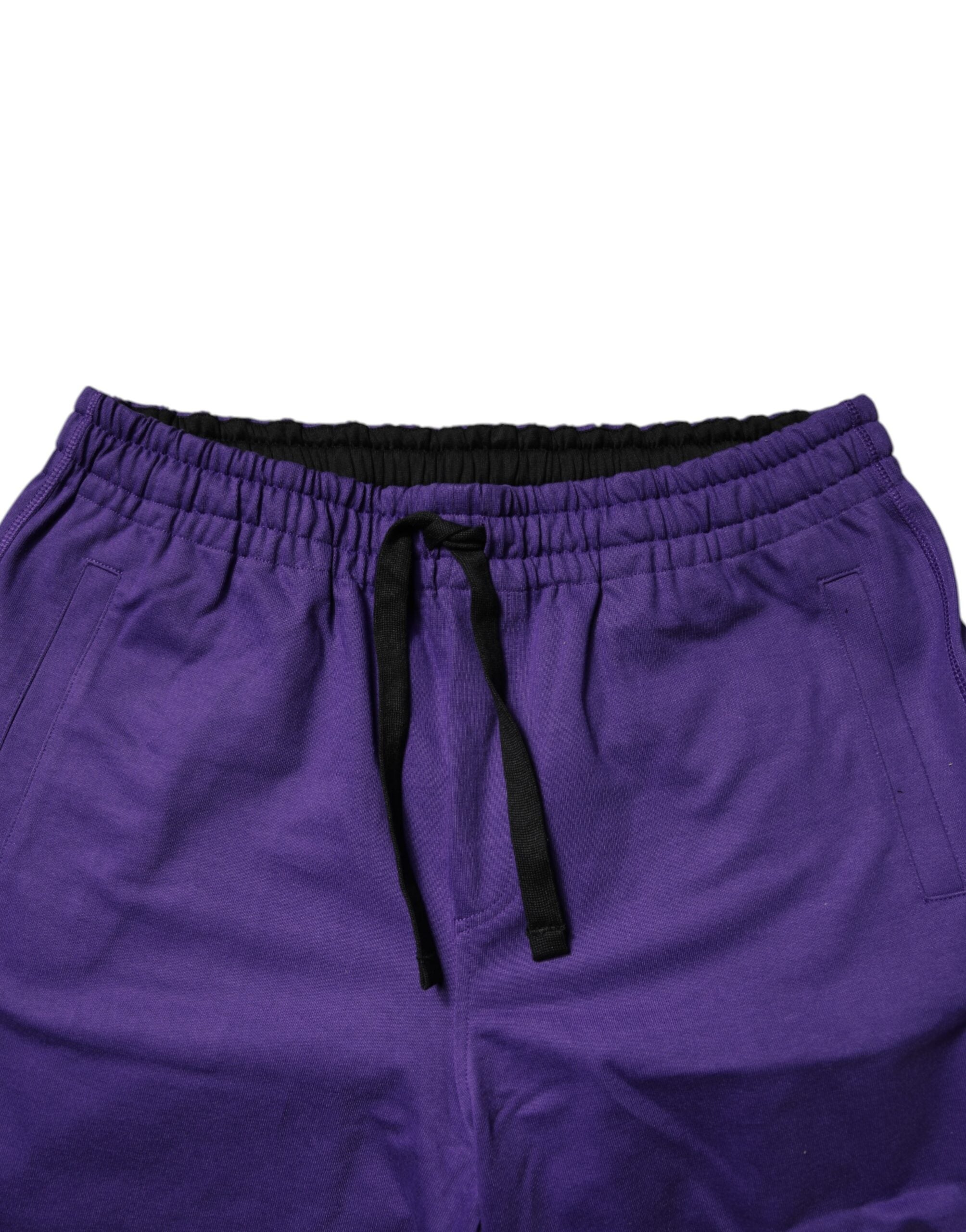 Purple Cotton Men Bermuda Sweatshorts Shorts - ventzia