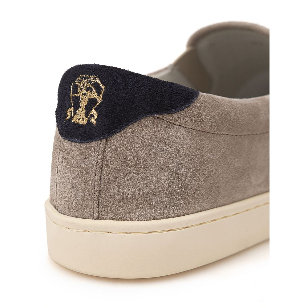 Gray Leather Sneaker - ventzia