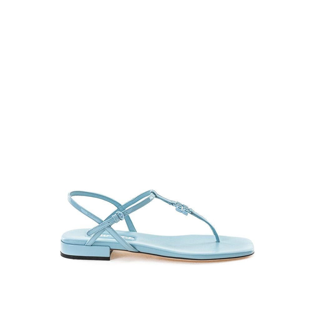 Blue Patent Leather Flip-Flop Sandal - ventzia