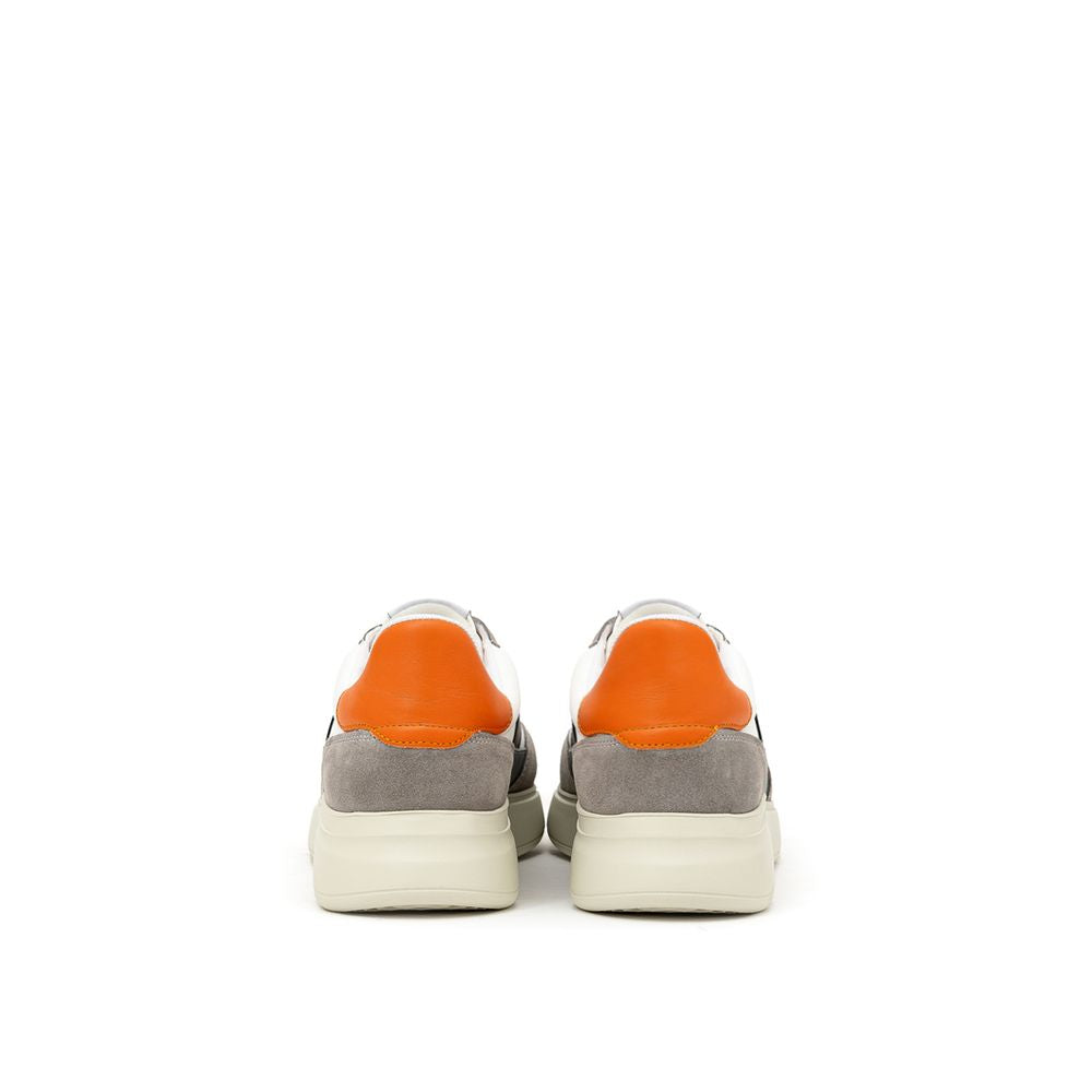 Bicolor Fabric And Leather Sneaker - ventzia