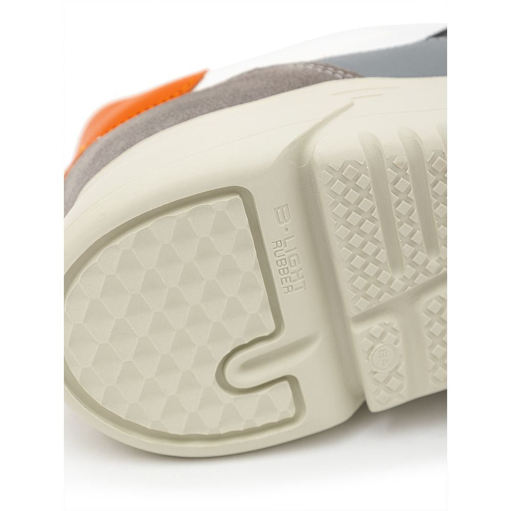 Bicolor Fabric And Leather Sneaker - ventzia