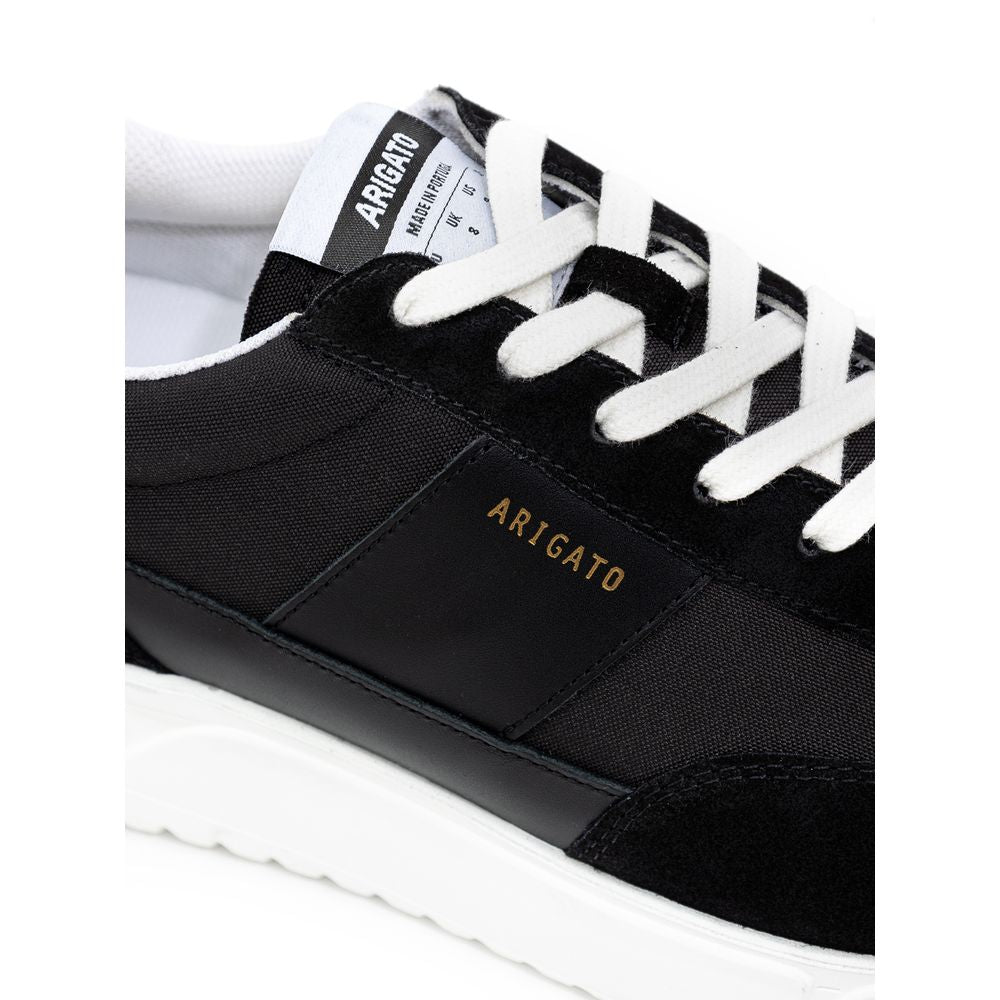 Black And White Fabric And Leather Sneaker - ventzia