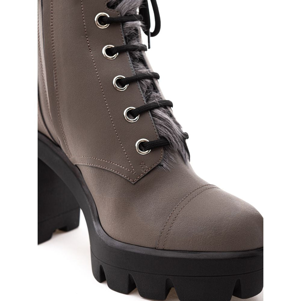 Gray Eco Leather Boot - ventzia