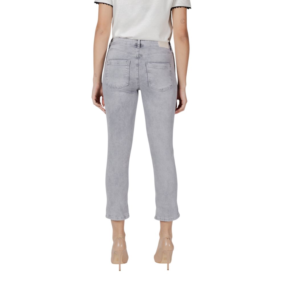 Gray Cotton Skinny Jeans - ventzia