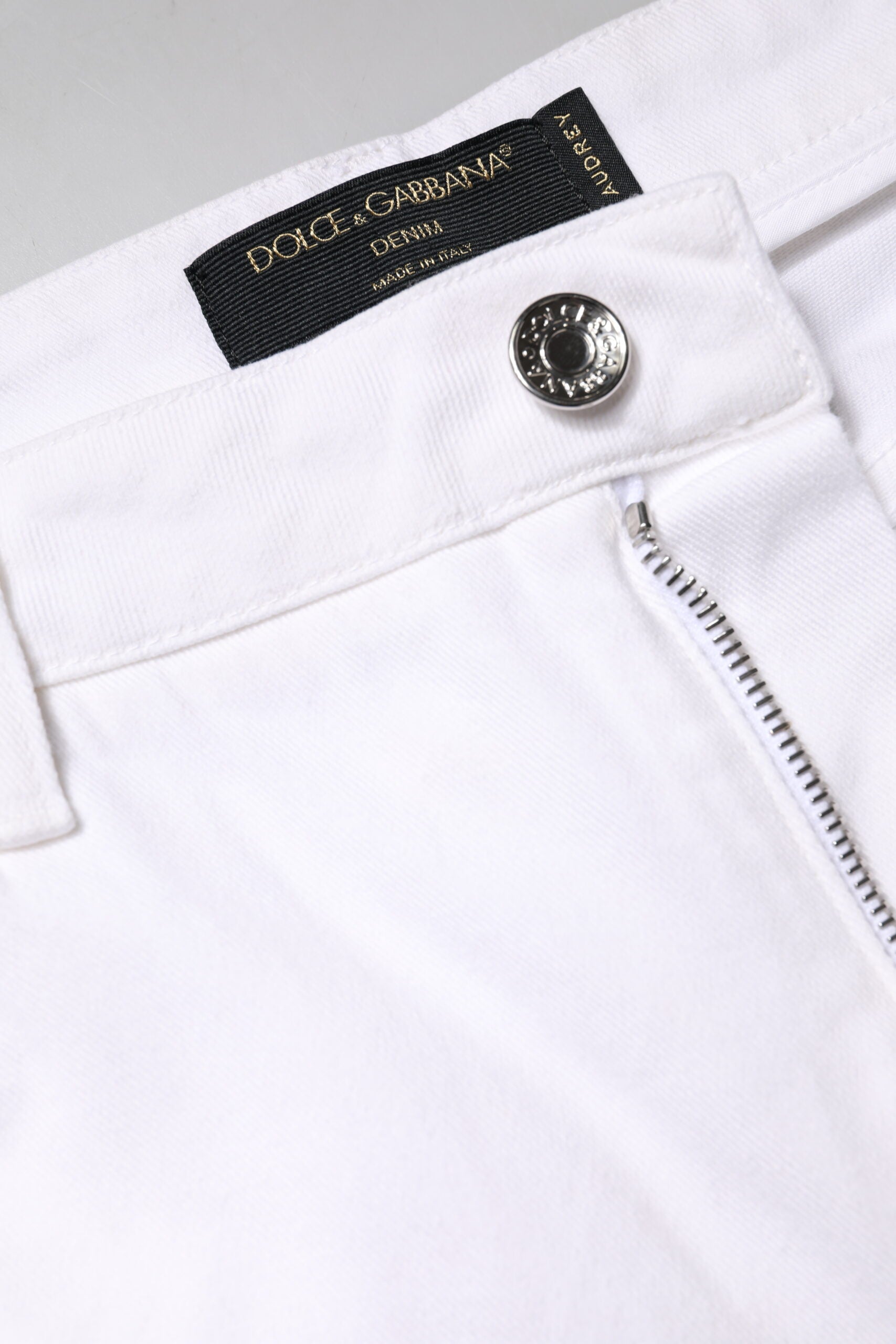 White Cotton Mid Waist Skinny Denim Jeans - ventzia