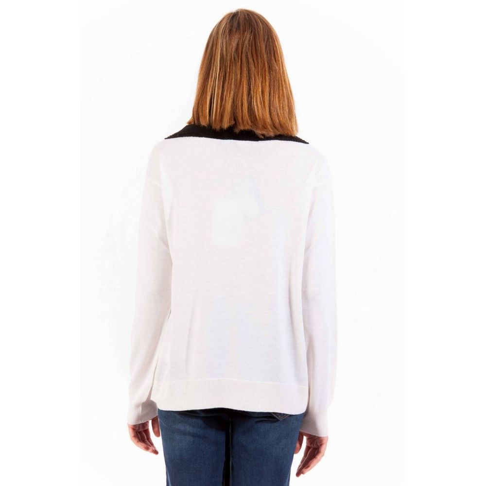 White Wool Women Sweater - ventzia