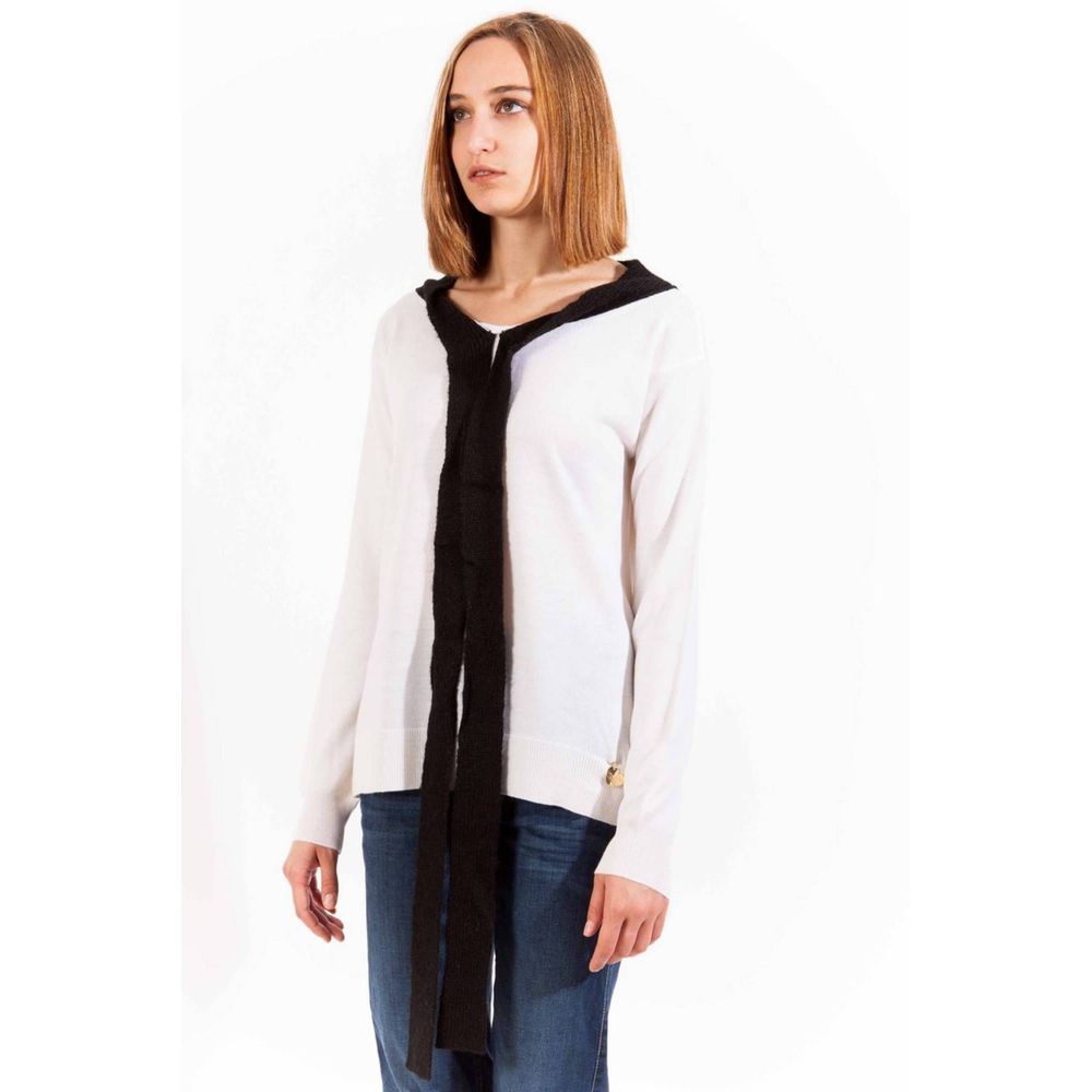 White Wool Women Sweater - ventzia