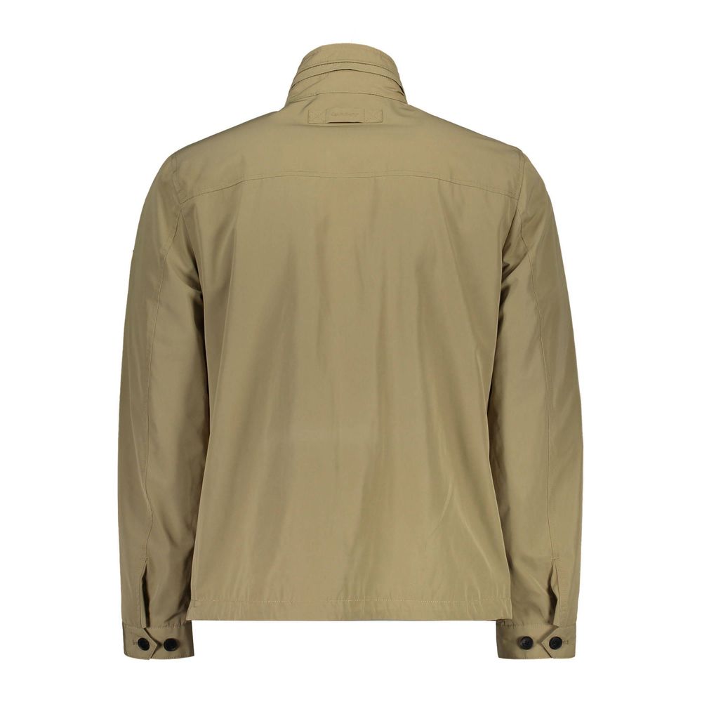 Beige Polyester Men Jacket - ventzia