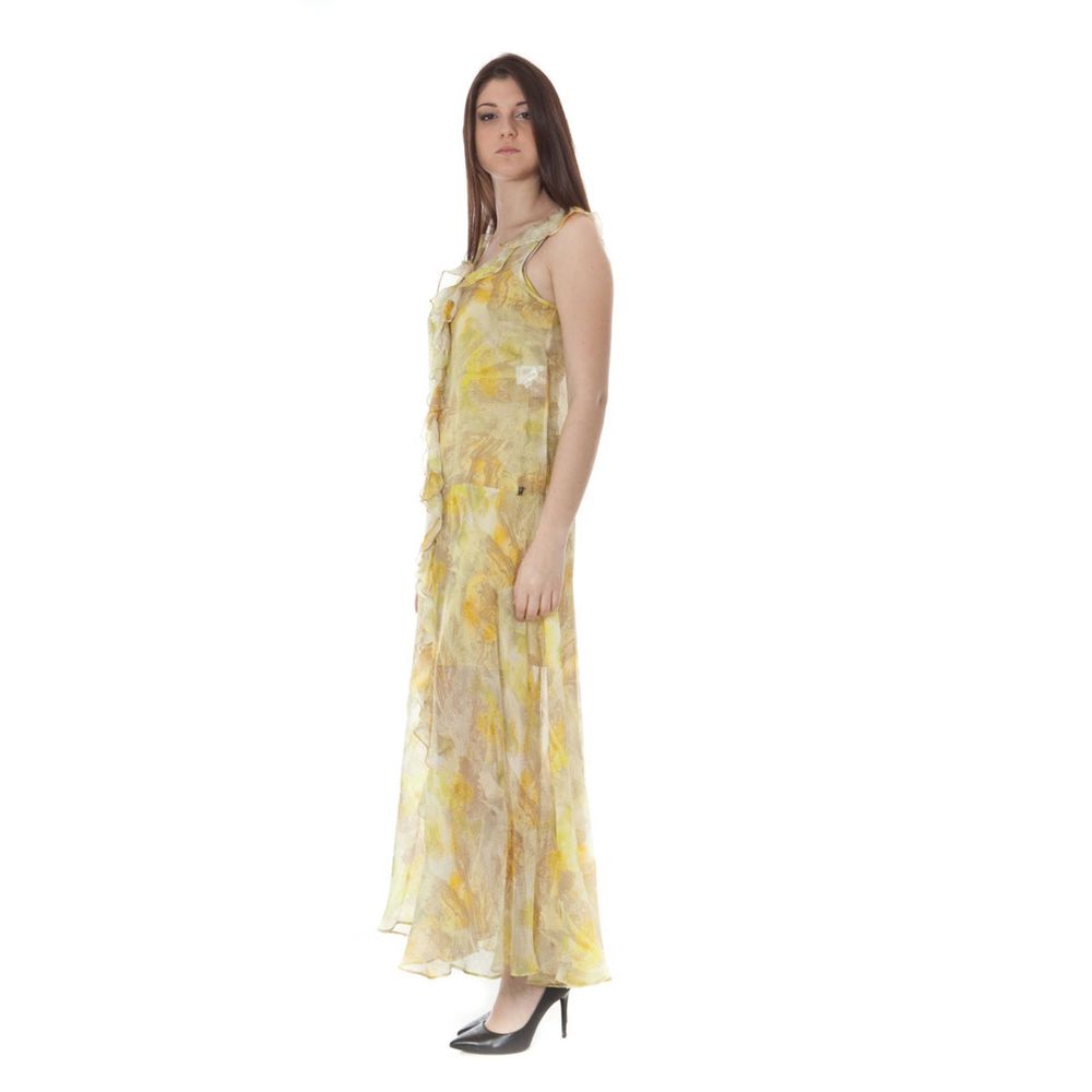 Yellow Polyester Dress - ventzia
