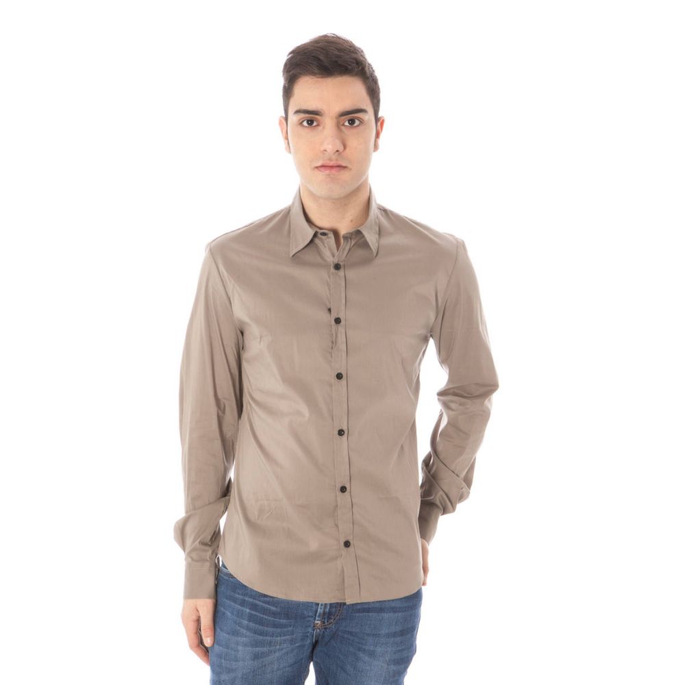 Green Cotton Men Shirt - ventzia