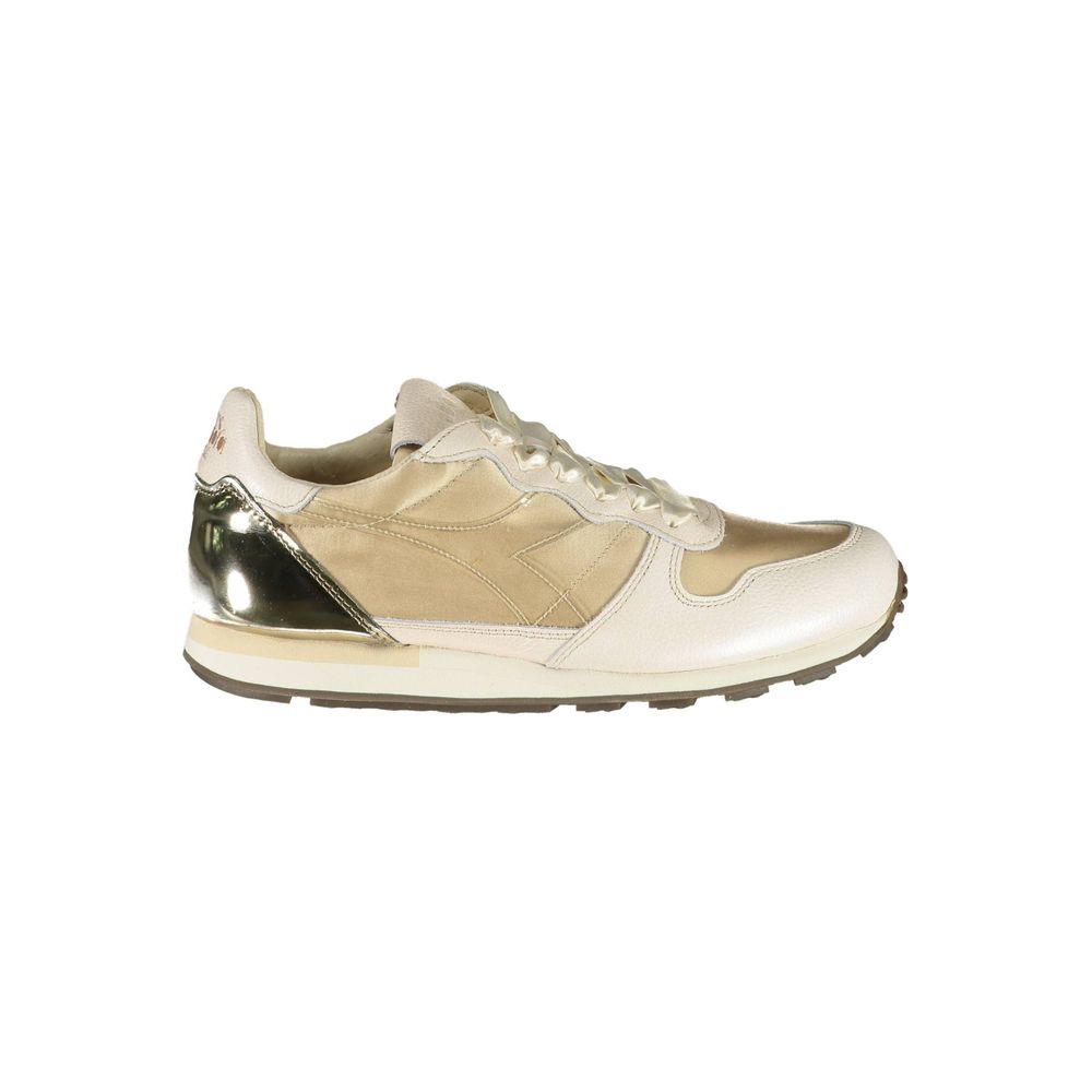 Beige Leather Women Sneaker - ventzia