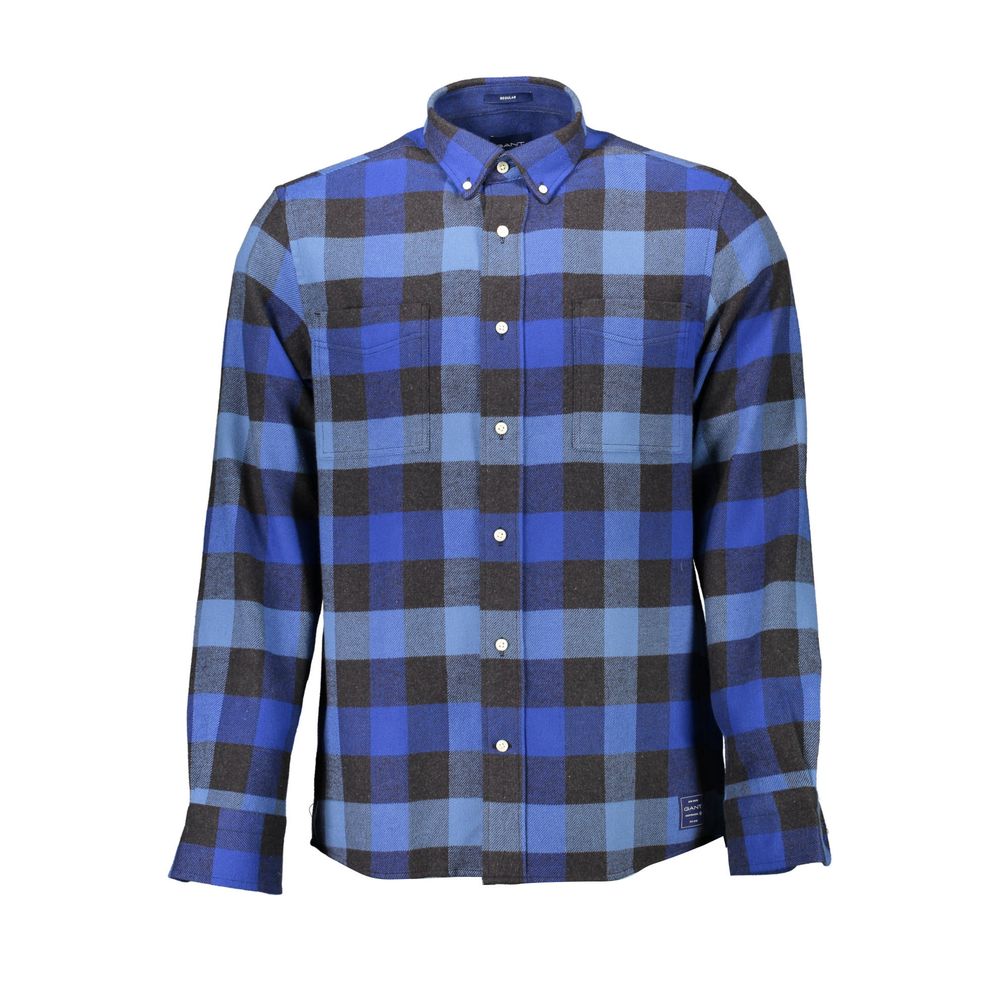 Blue Cotton Men Shirt - ventzia