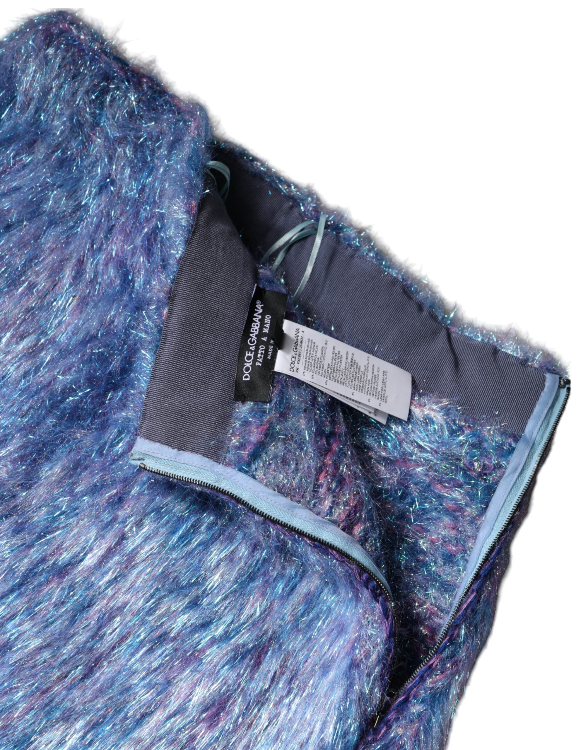 Multicolor Plush High Waist Mini Skirt - ventzia