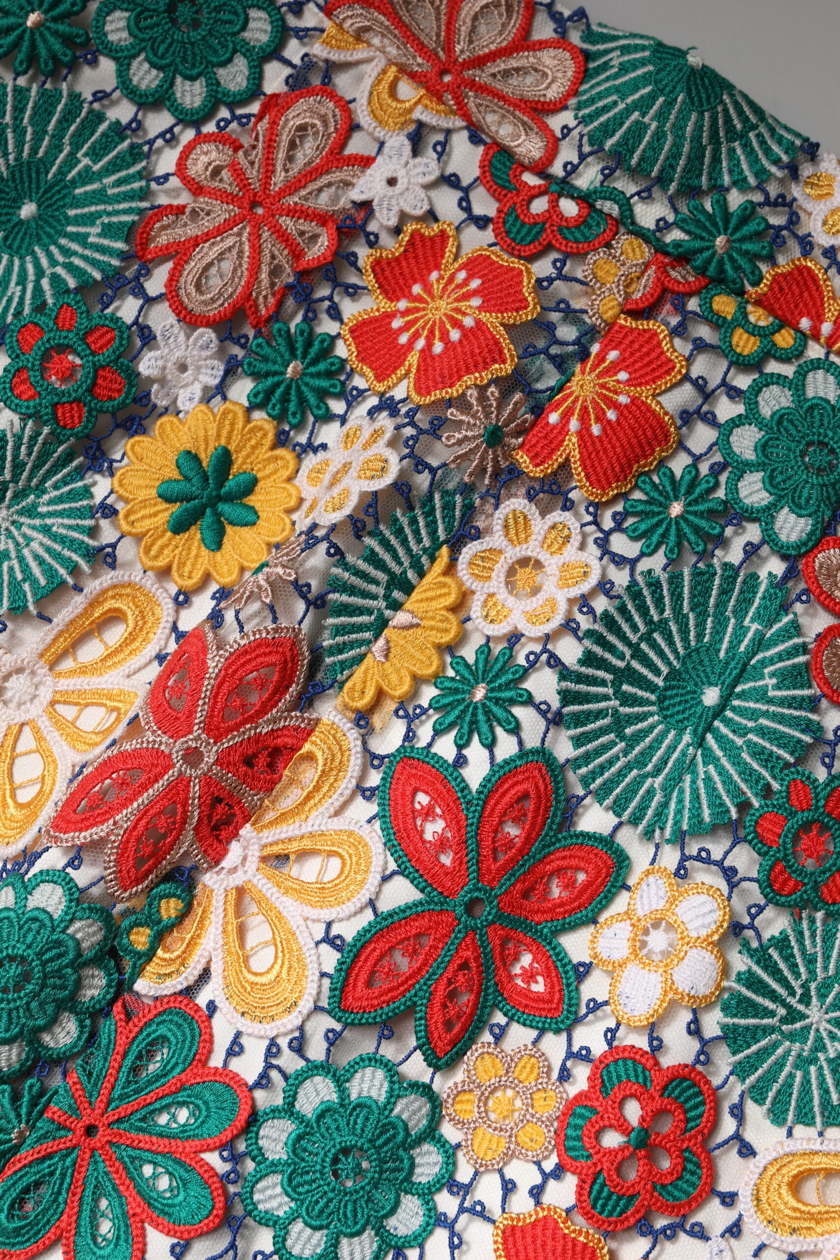 Multicolor Floral Lace High Waist Mini Skirt - ventzia