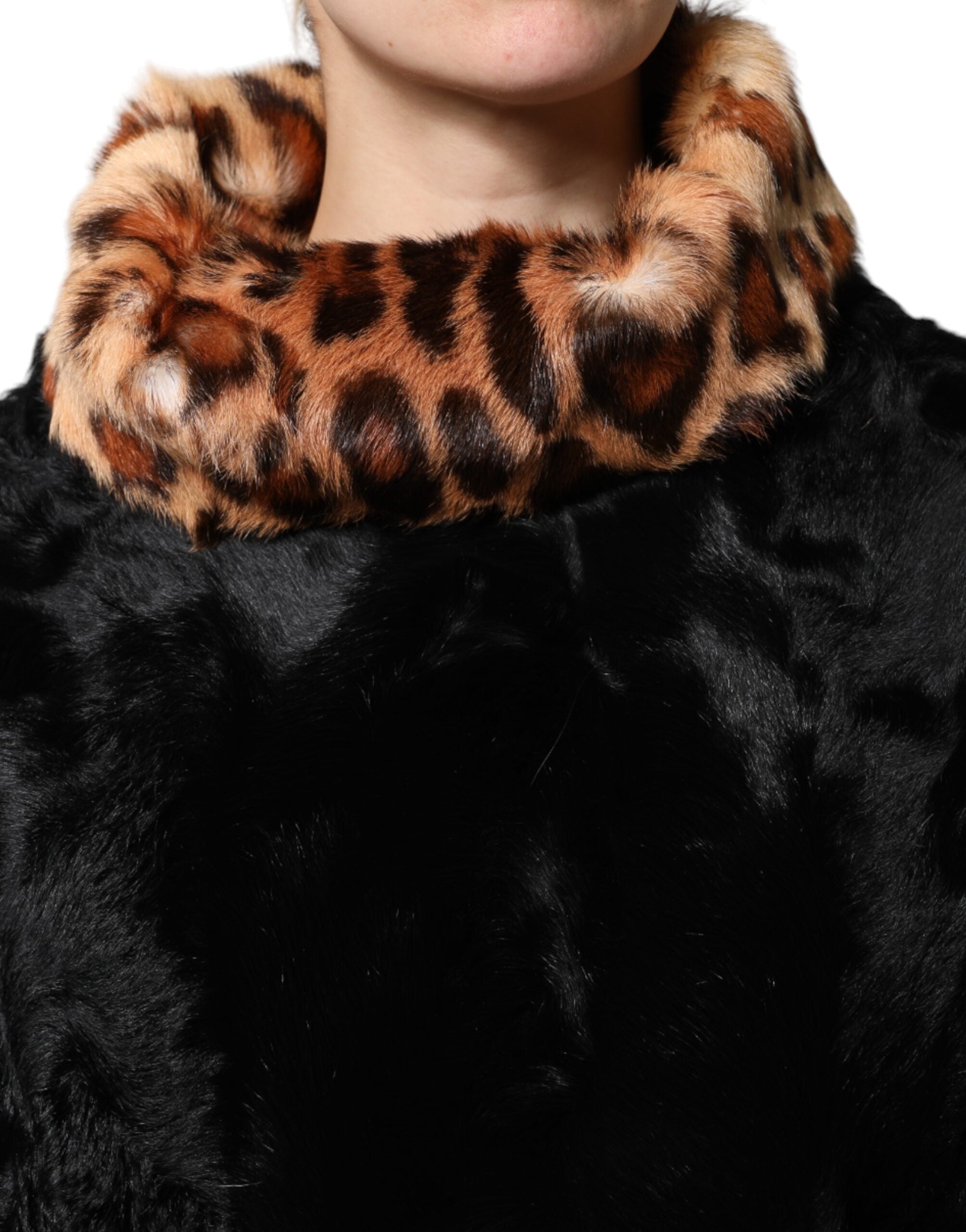Black Lamb Fur Short Women Coat Jacket - ventzia