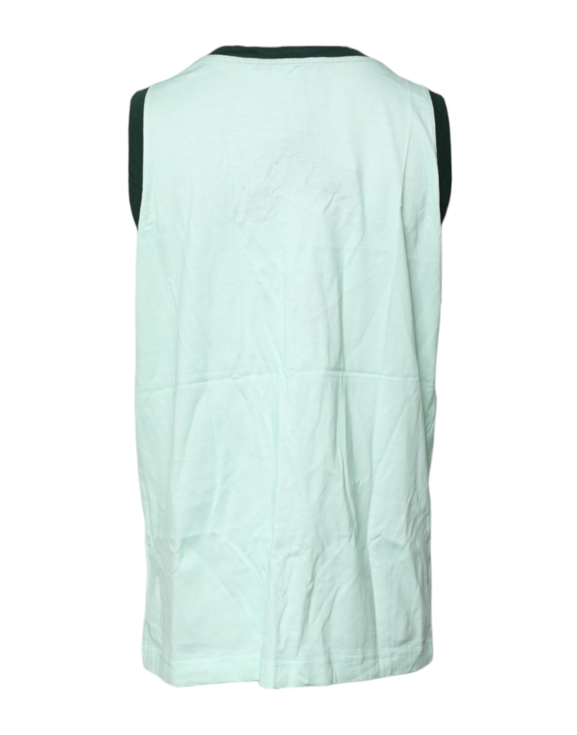 Light Green Graphic Print Sleeveless Tank T-shirt - ventzia