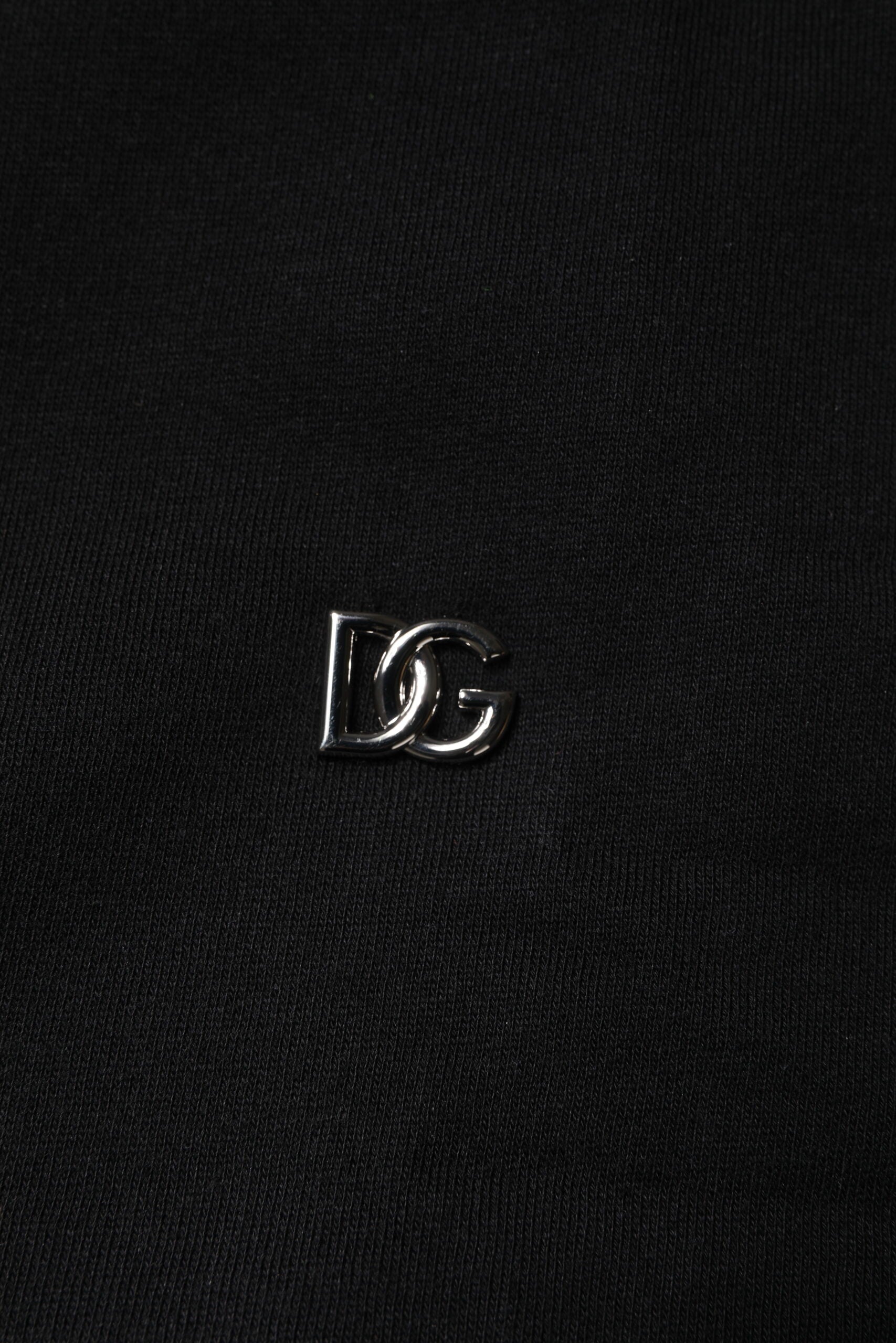 Black Cotton Crew Neck Sweatshirt Sweater - ventzia