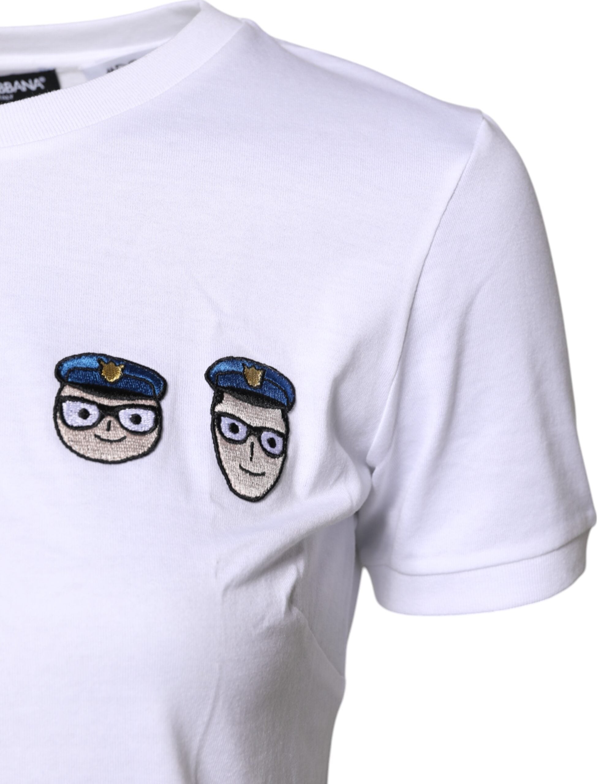 White #DGFamily Cotton Crew Neck T-shirt - ventzia