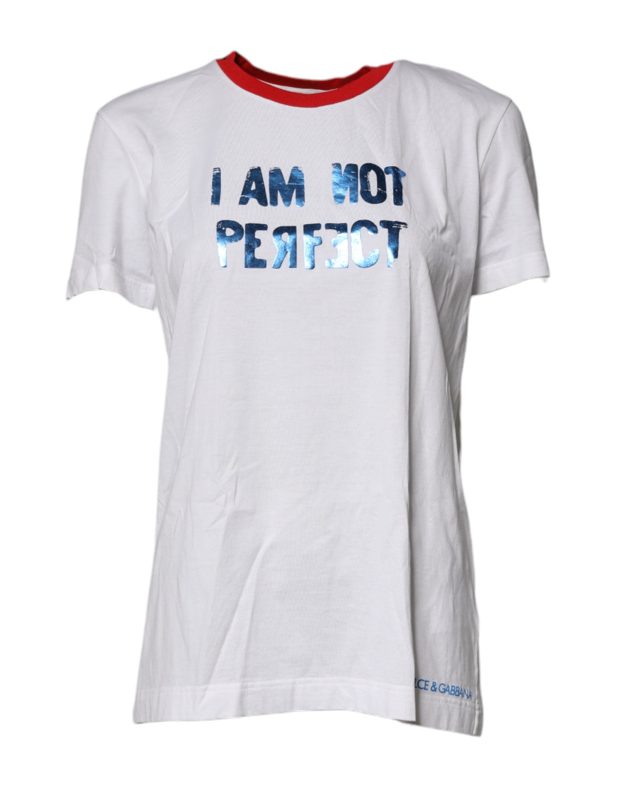 White Graphic Print Cotton Crew Neck T-shirt - ventzia