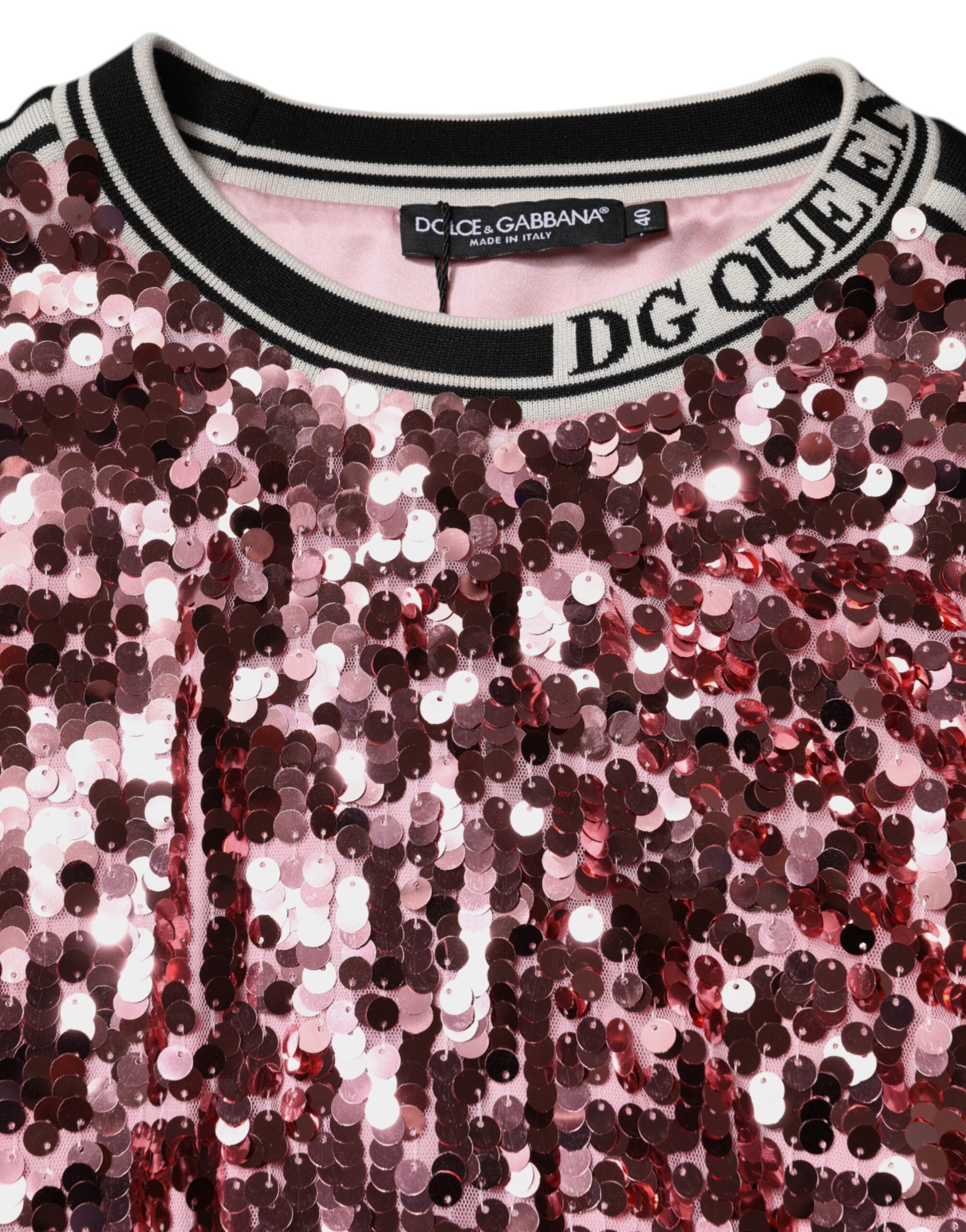 Pink DG Queen Sequin Pullover Sweater - ventzia