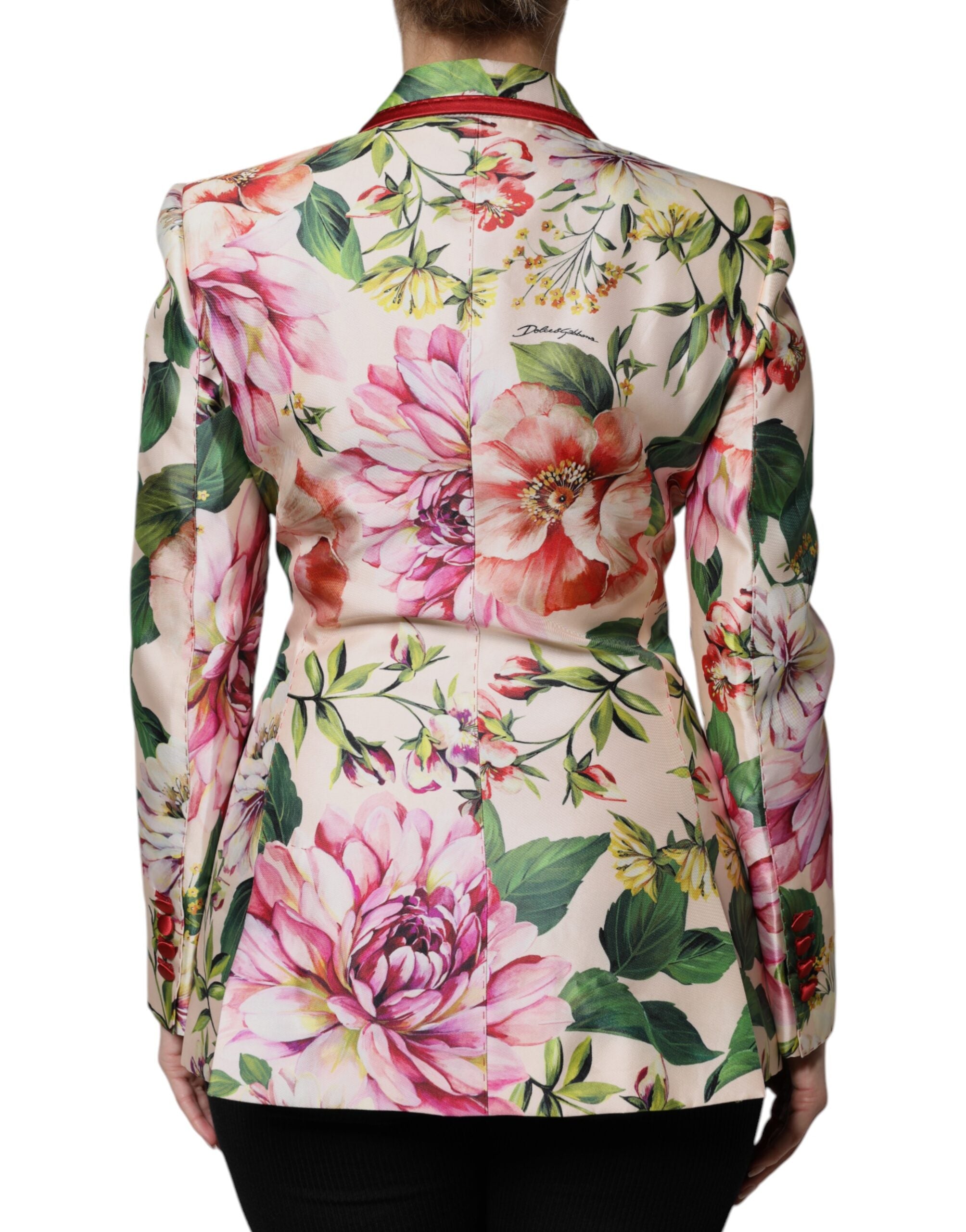 Multicolor Floral Double Breasted Jacket - ventzia