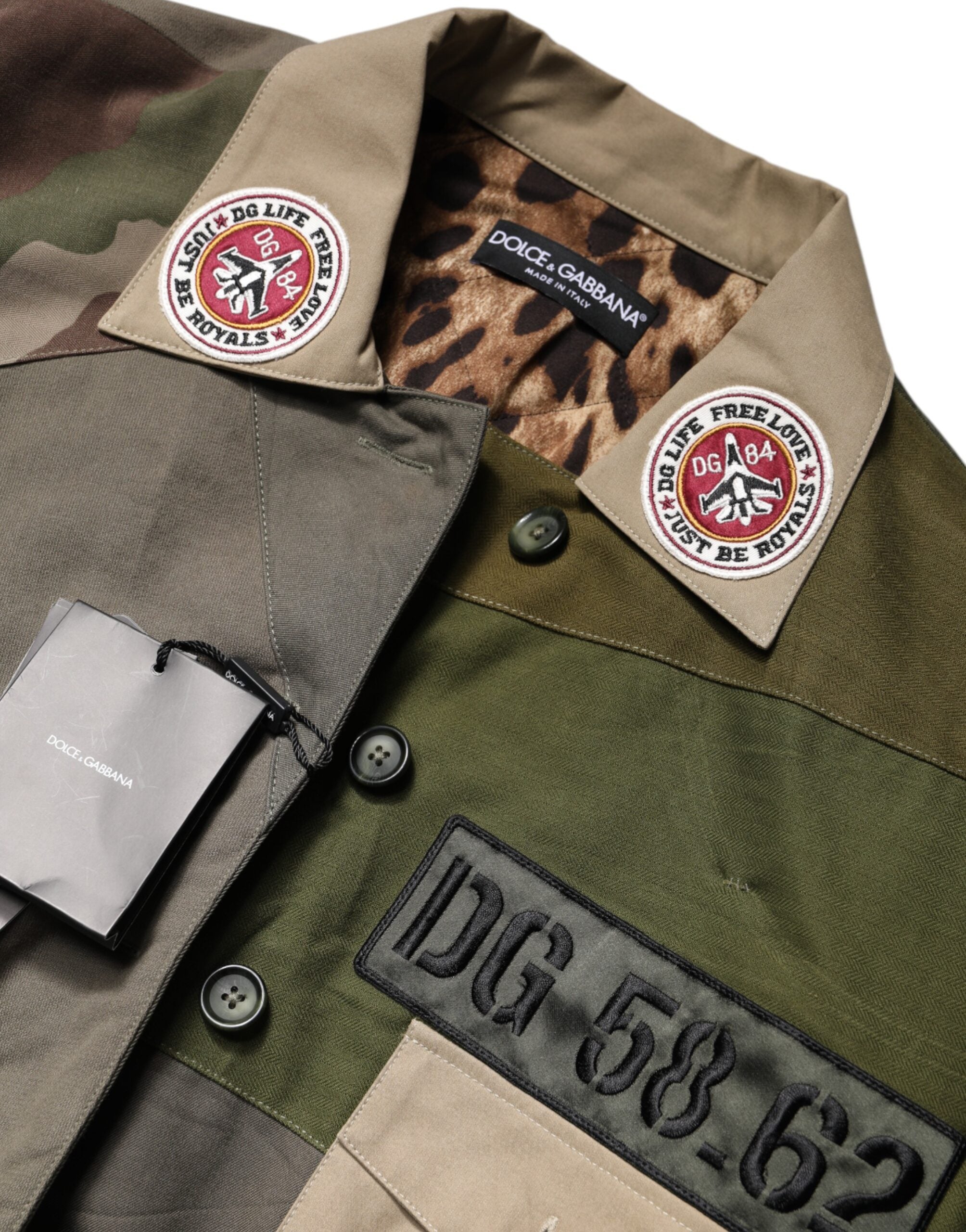 Military Green Cotton Button Down Jacket - ventzia