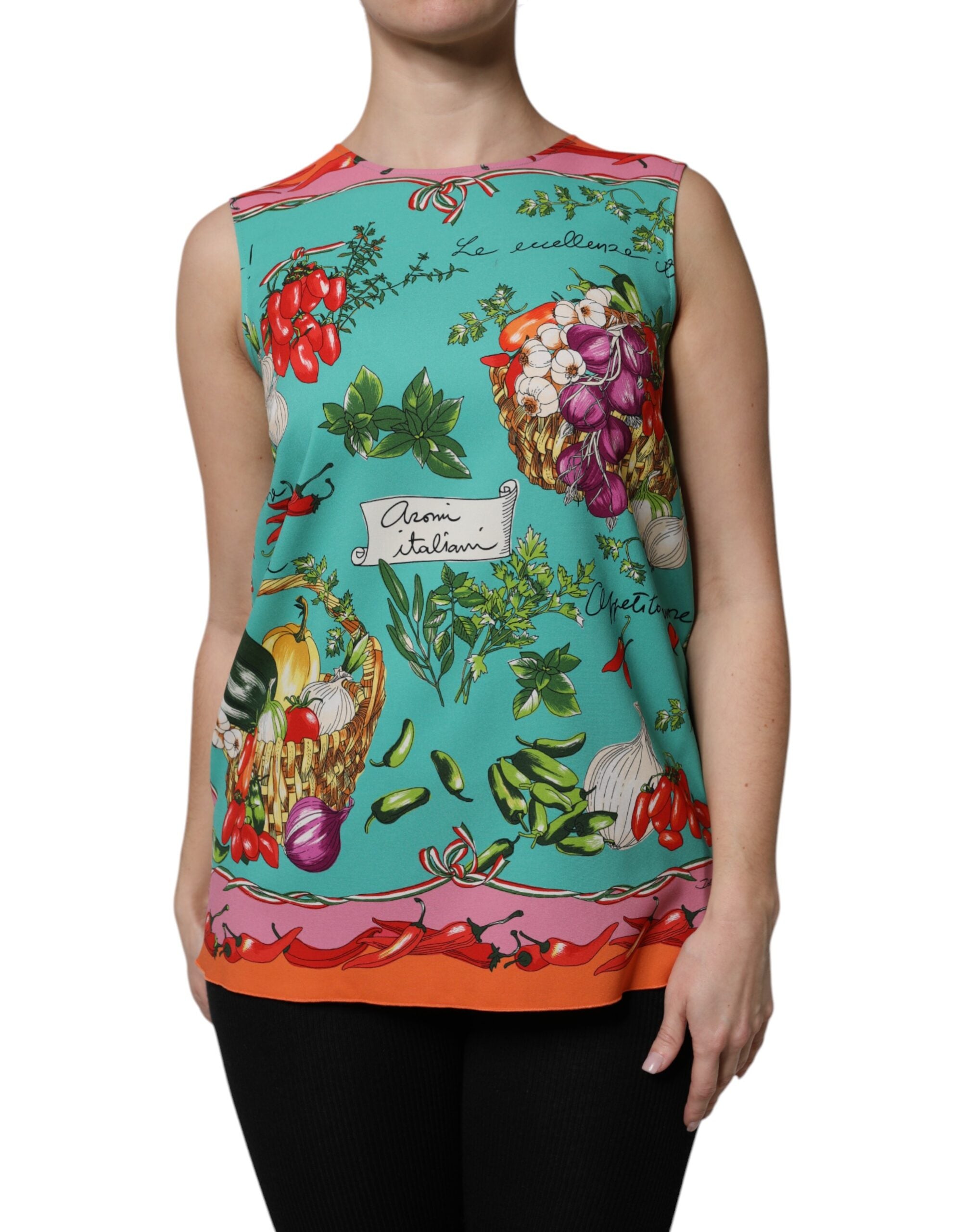 Multicolor Floral Silk Sleeveless Tank Top - ventzia
