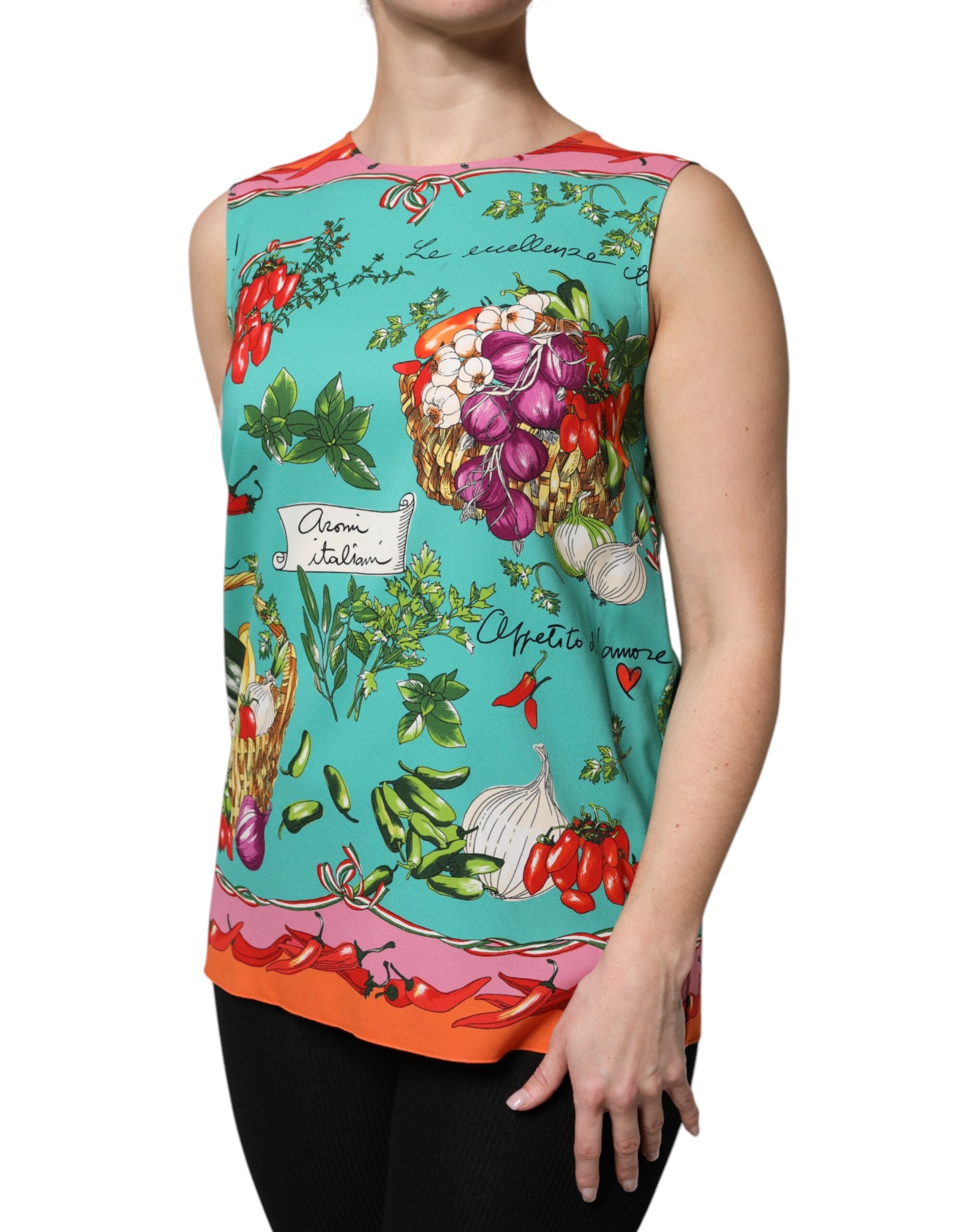 Multicolor Floral Silk Sleeveless Tank Top - ventzia