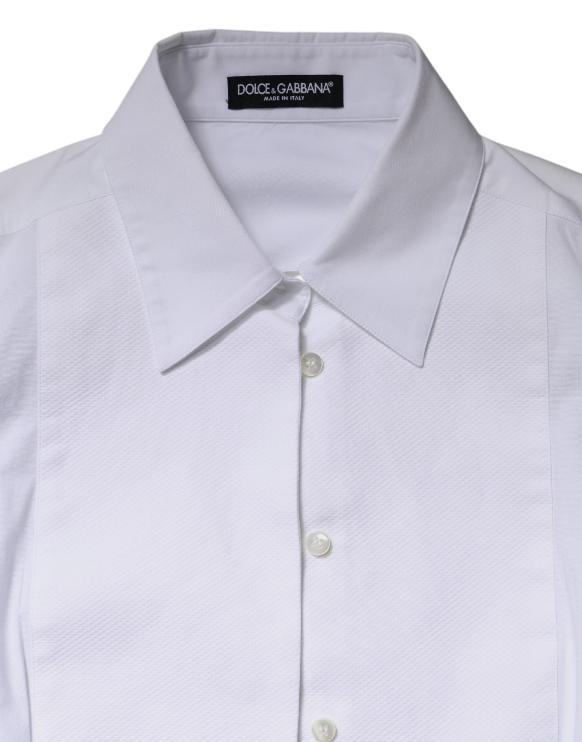 White Cotton Dress Collared Dress Shirt Top - ventzia