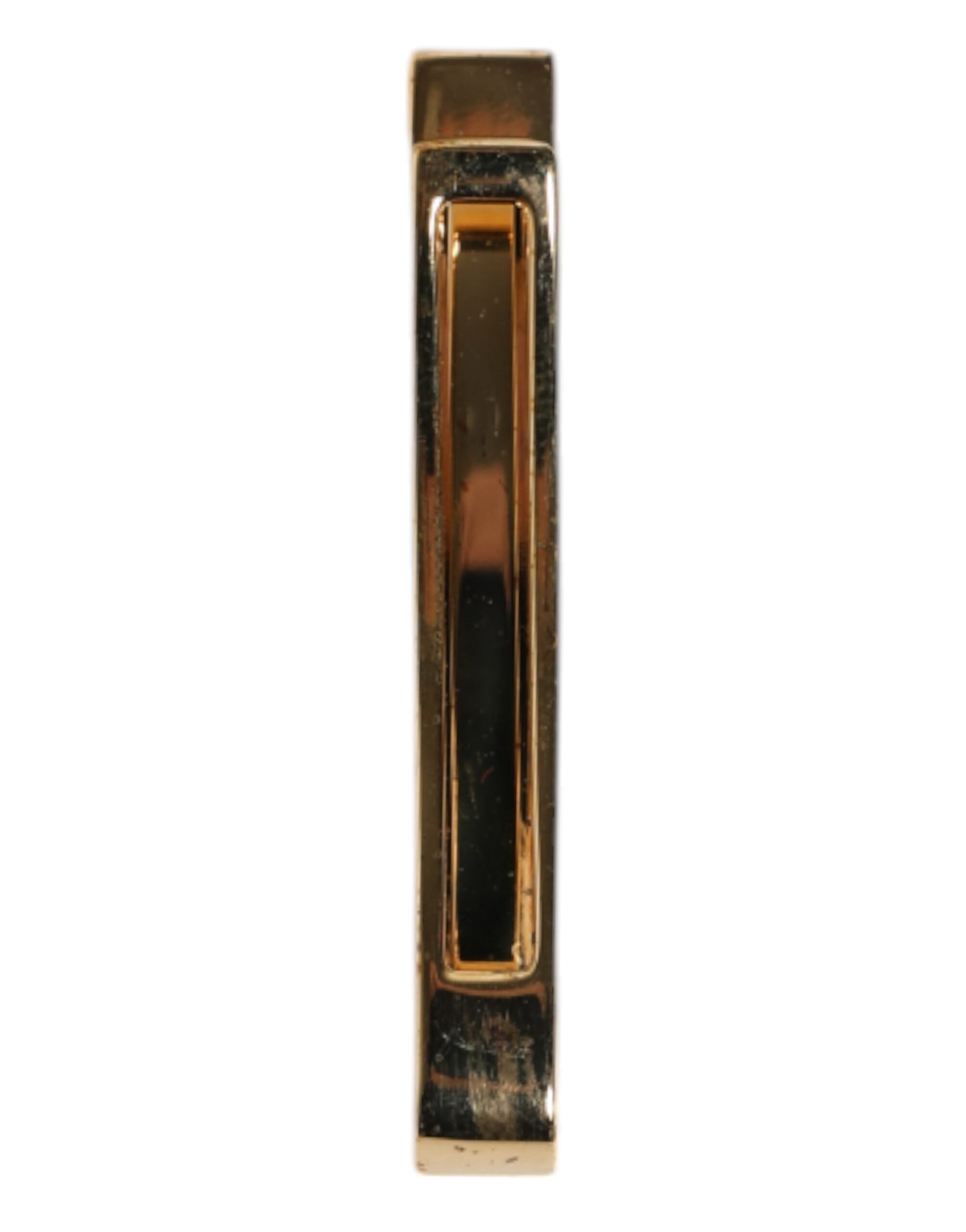 Gold Tone Brass Crystal Branded Accessory Tie Clip Bar - ventzia