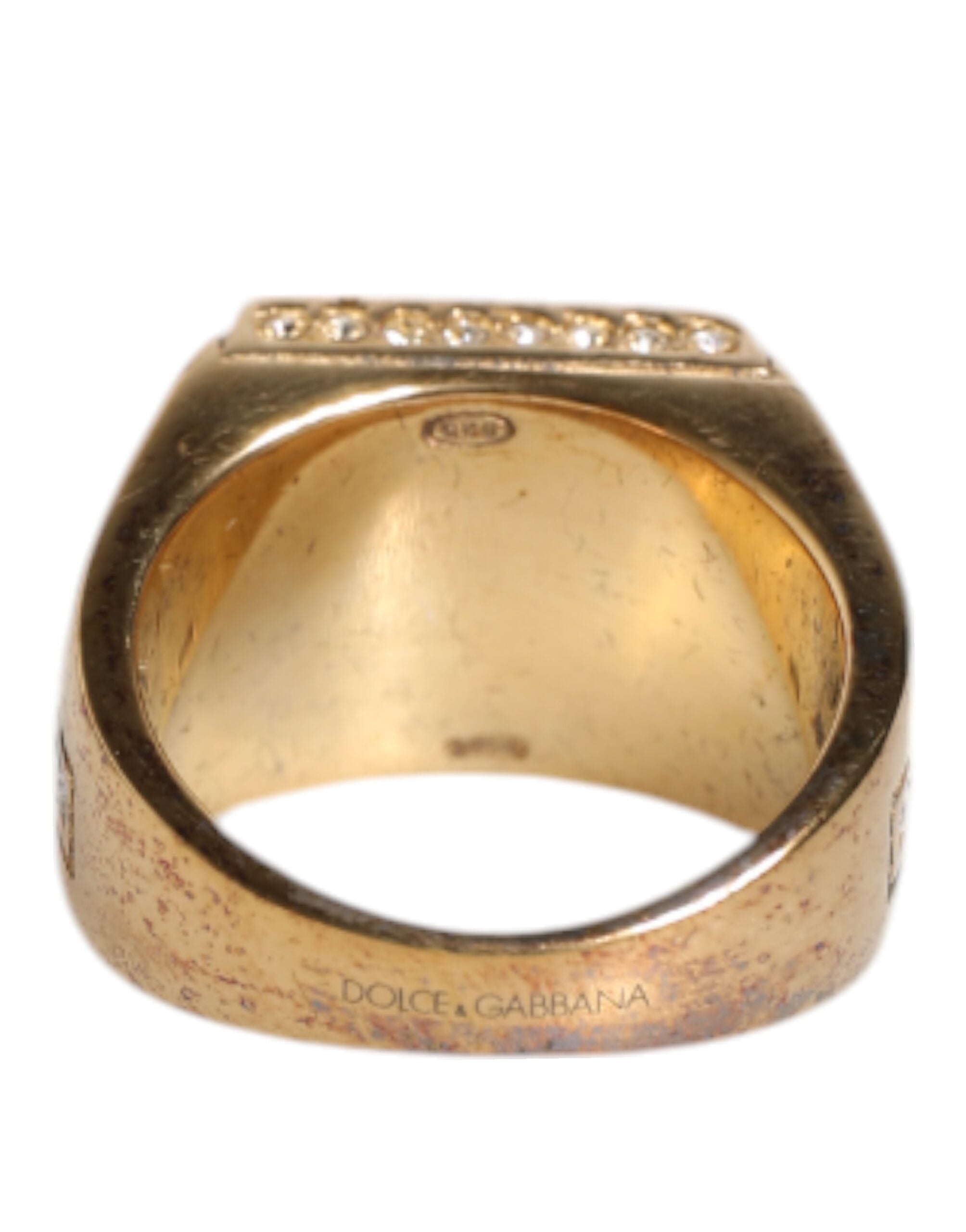 Gold Tone Sterling Silver 925 Crystals Ring - ventzia