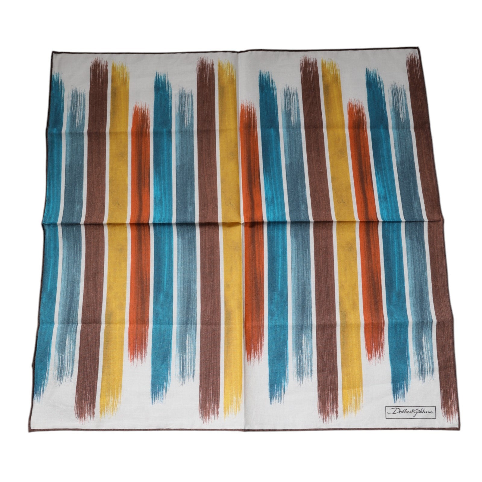 Multicolor Stripes Cotton Square Foulard Scarf - ventzia