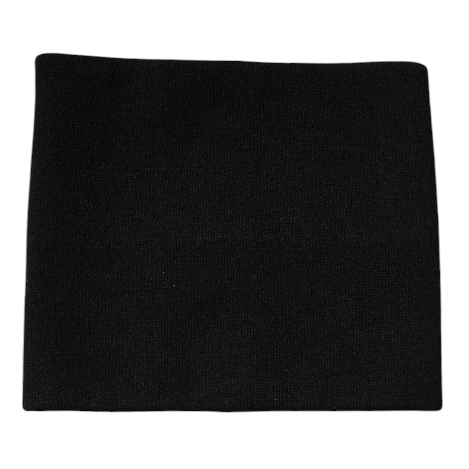 Black Cashmere Knitted Square Handkerchief Scarf - ventzia