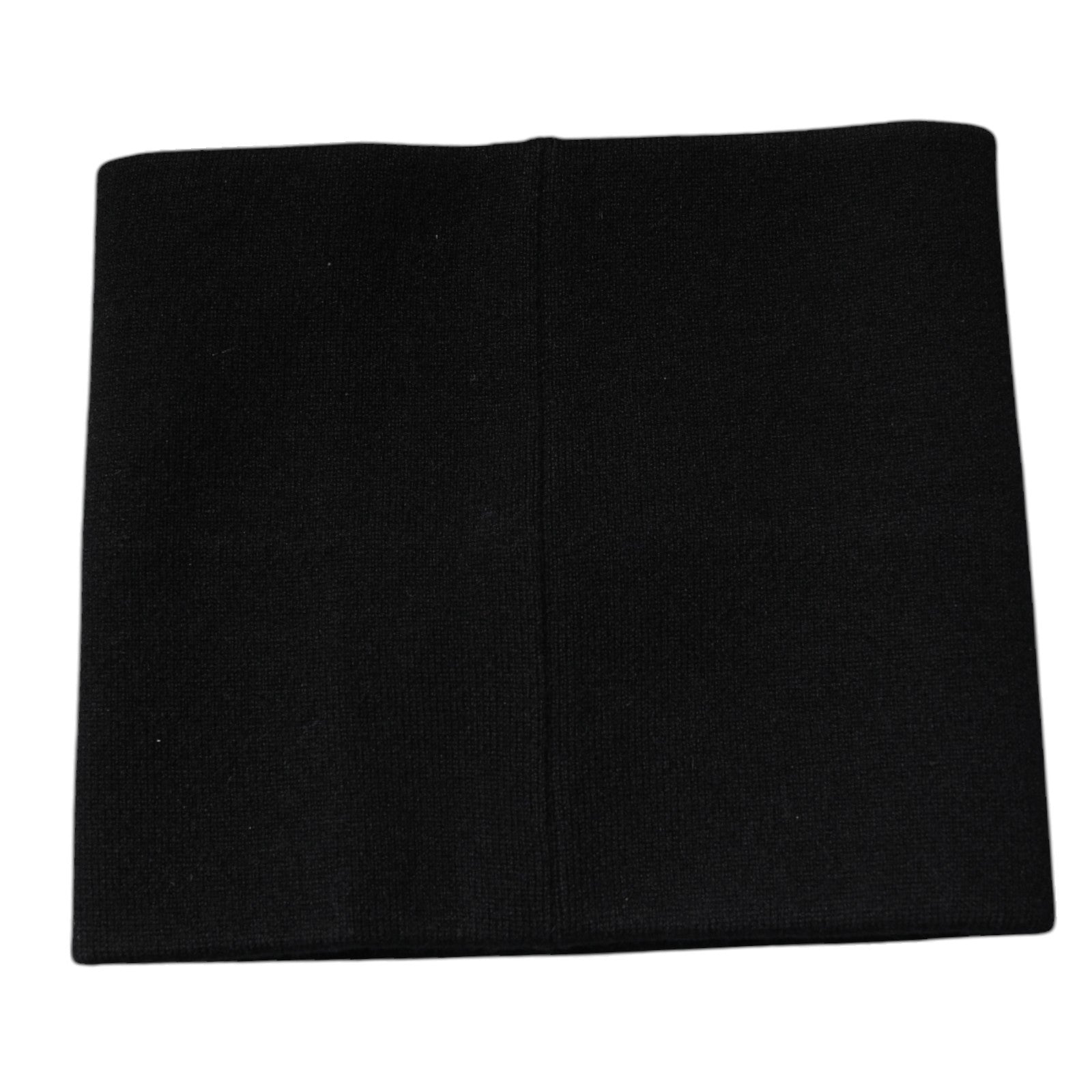 Black Cashmere Knitted Square Handkerchief Scarf - ventzia