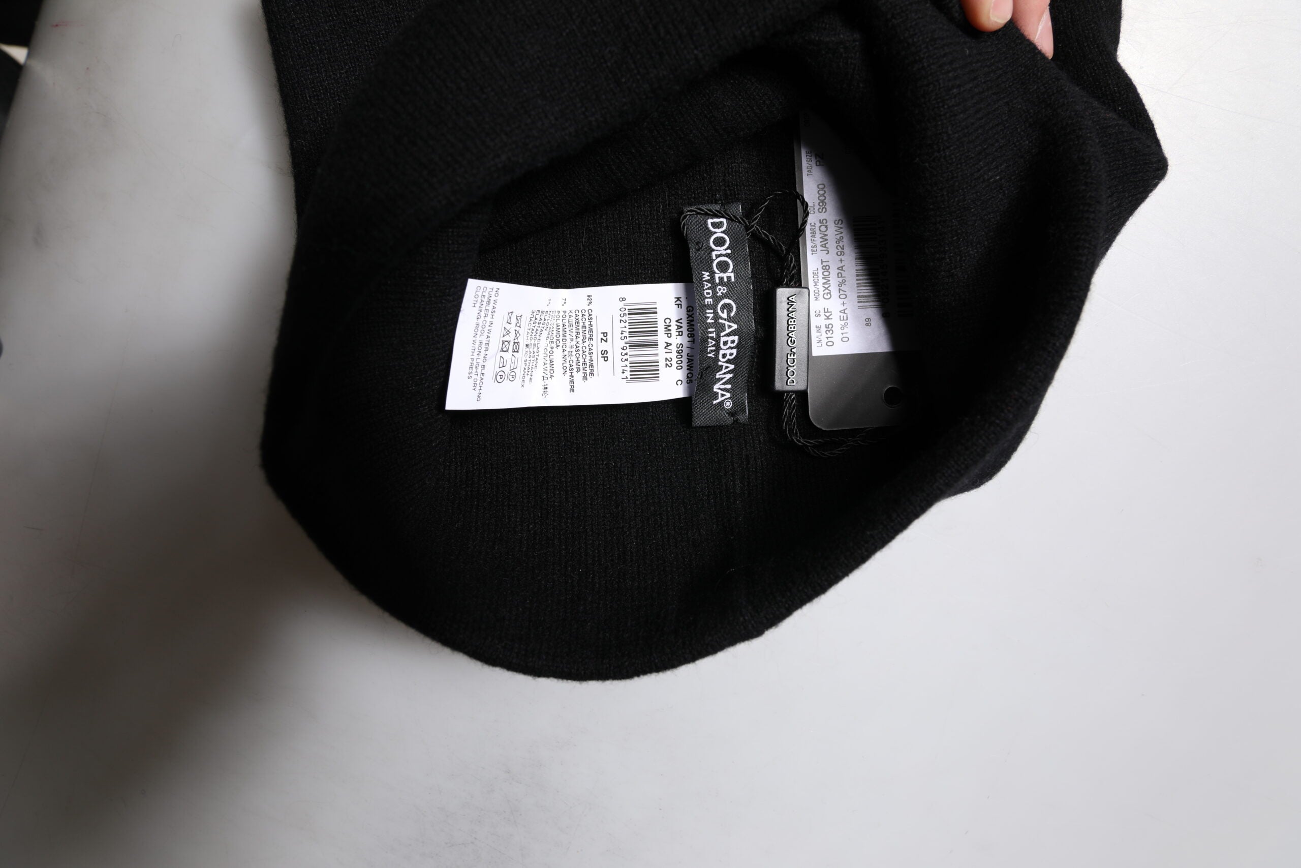 Black Cashmere DG Logo Square Handkerchief Scarf - ventzia