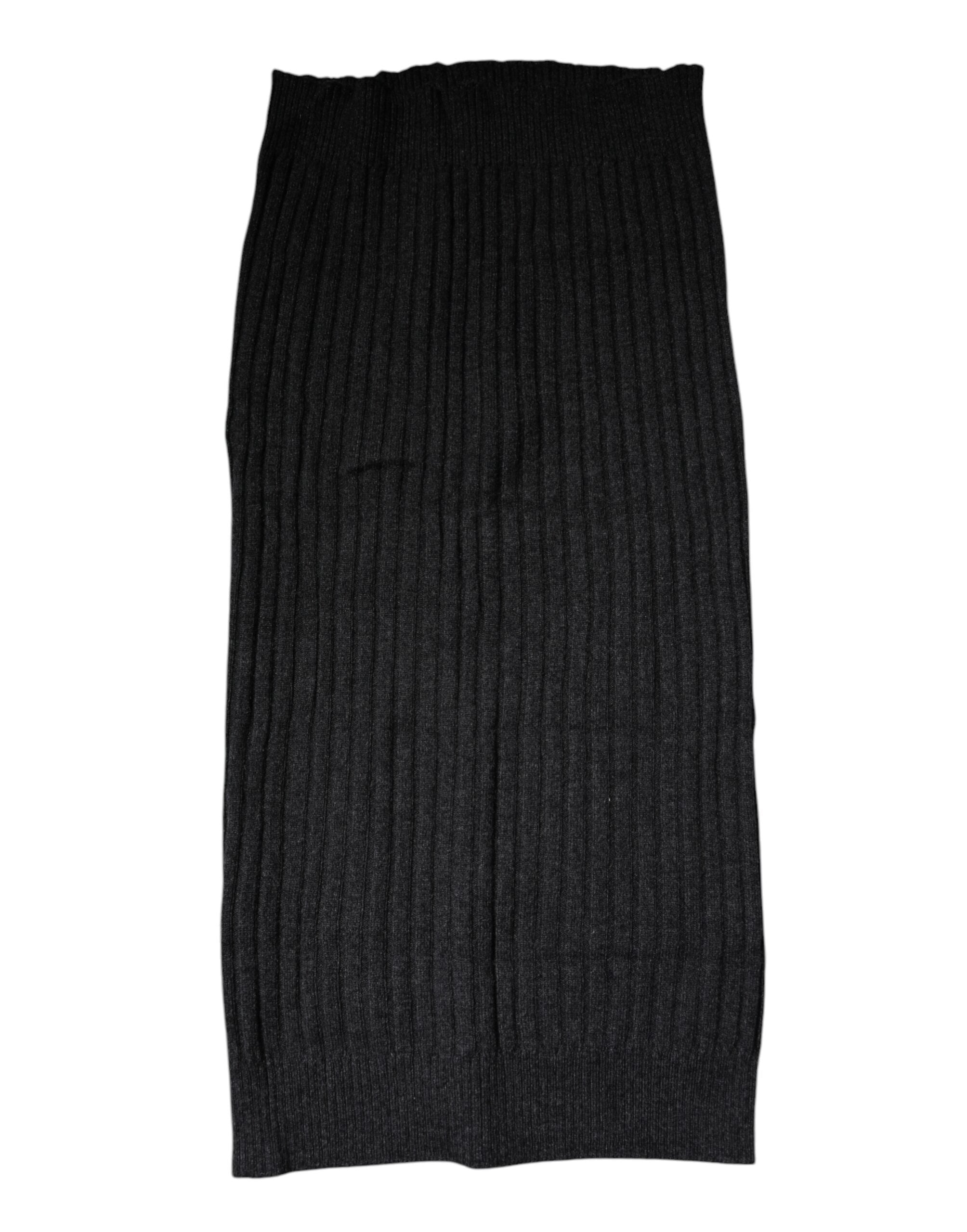 Black Cashmere Knitted Neck Warmer Foulard Scarf - ventzia