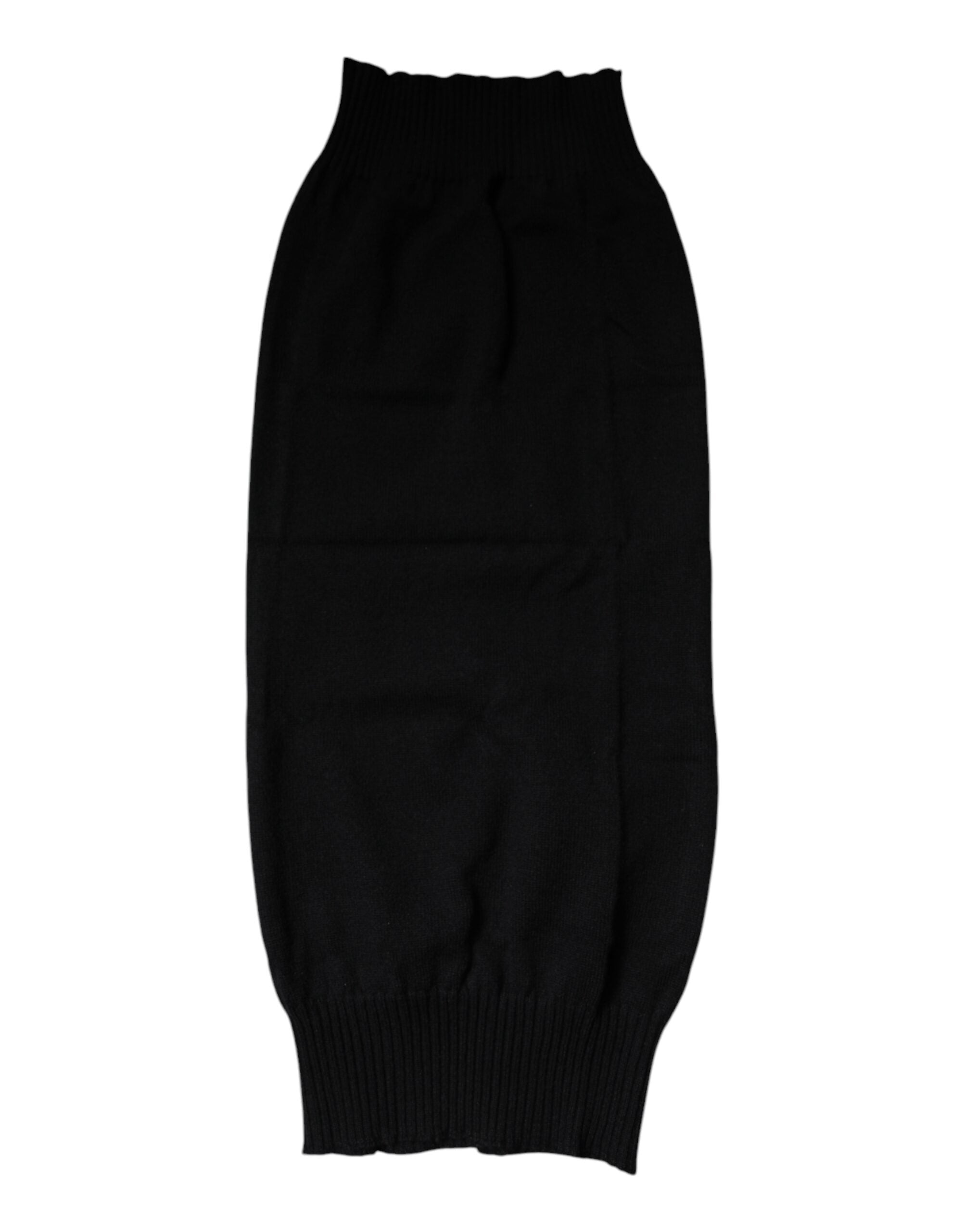 Black Cashmere Knitted Neck Warmer Foulard Scarf - ventzia
