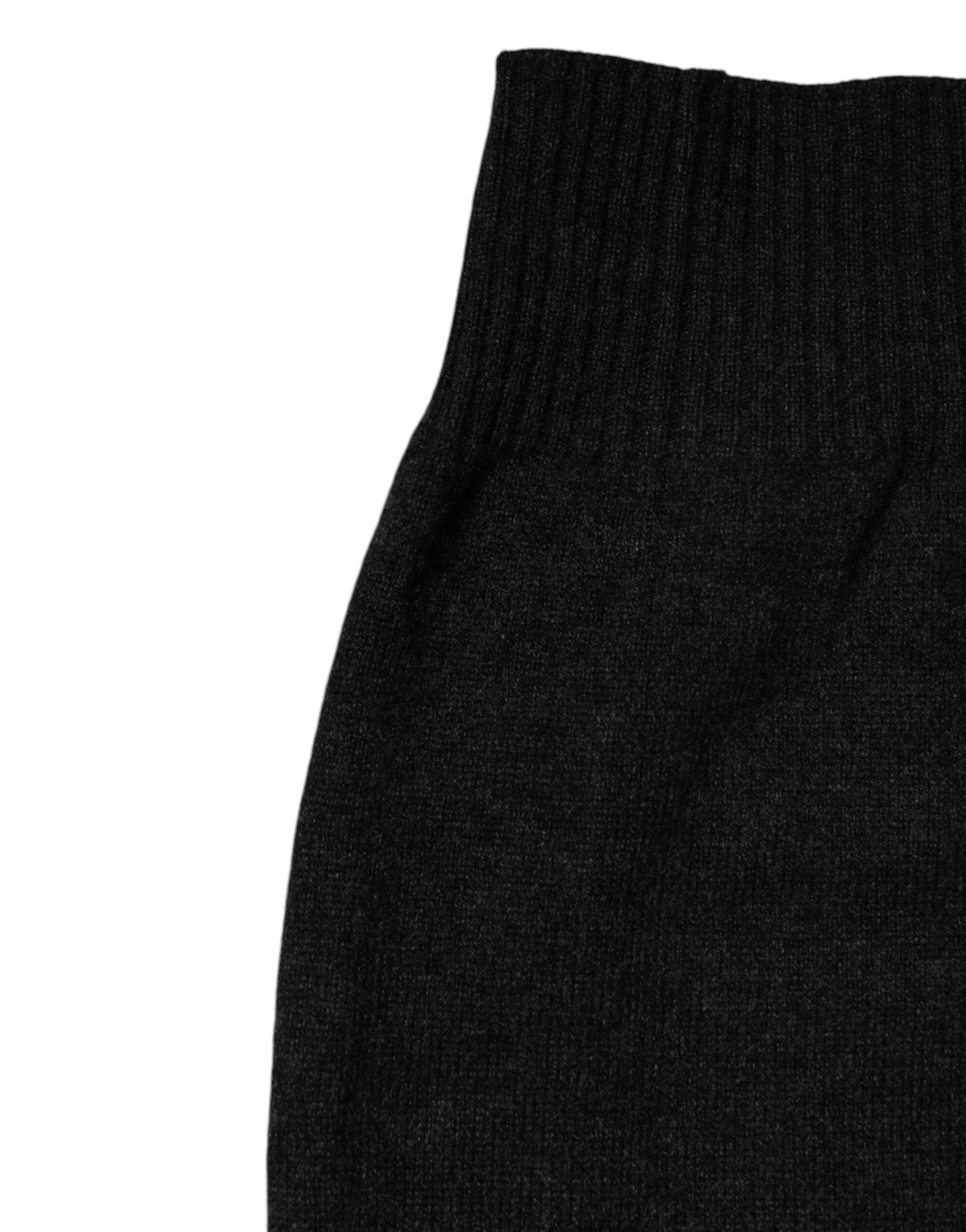 Black Cashmere Knitted Neck Warmer Foulard Scarf - ventzia