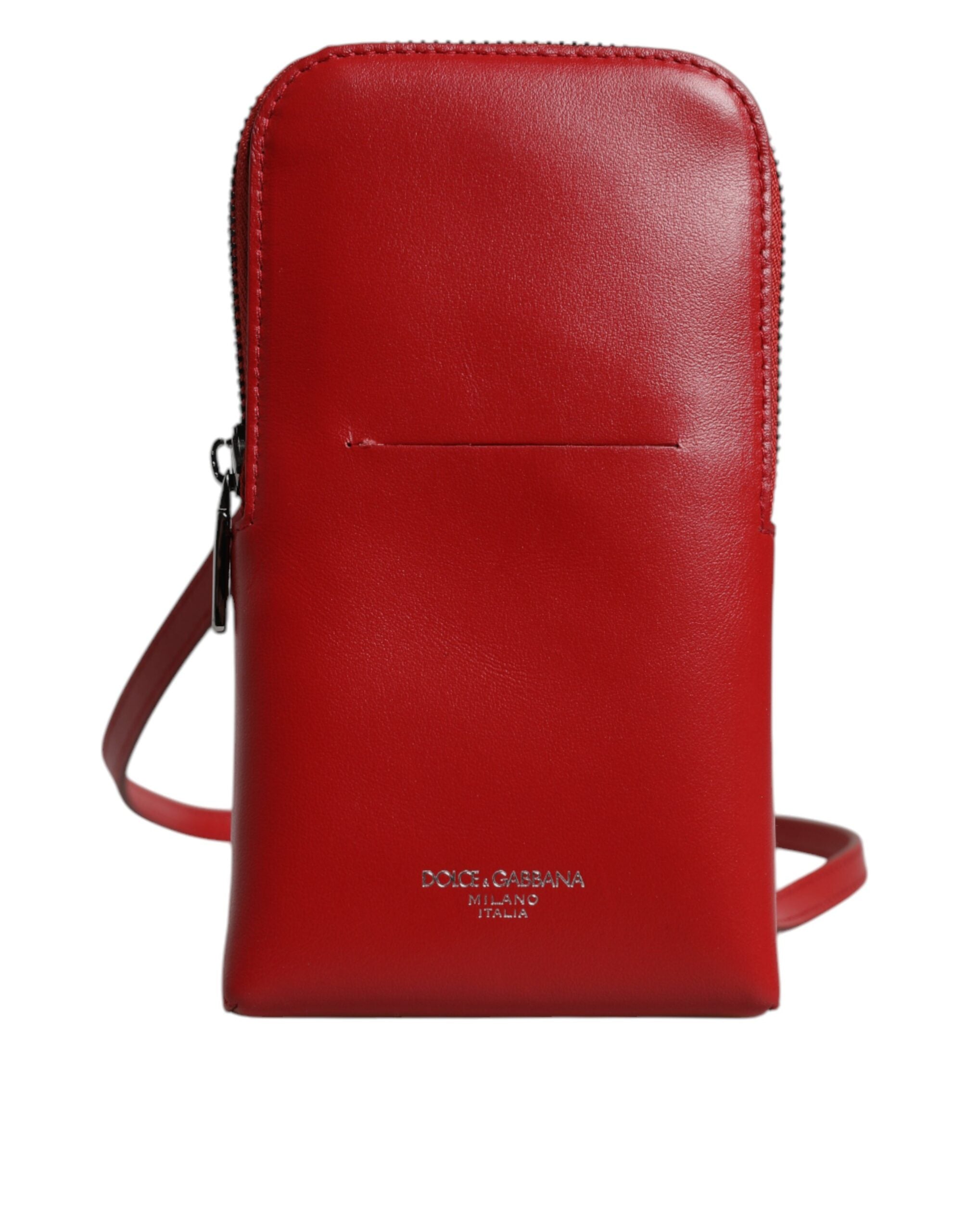 Red Leather Purse Phone Sling Crossbody Neck Strap Bag - ventzia