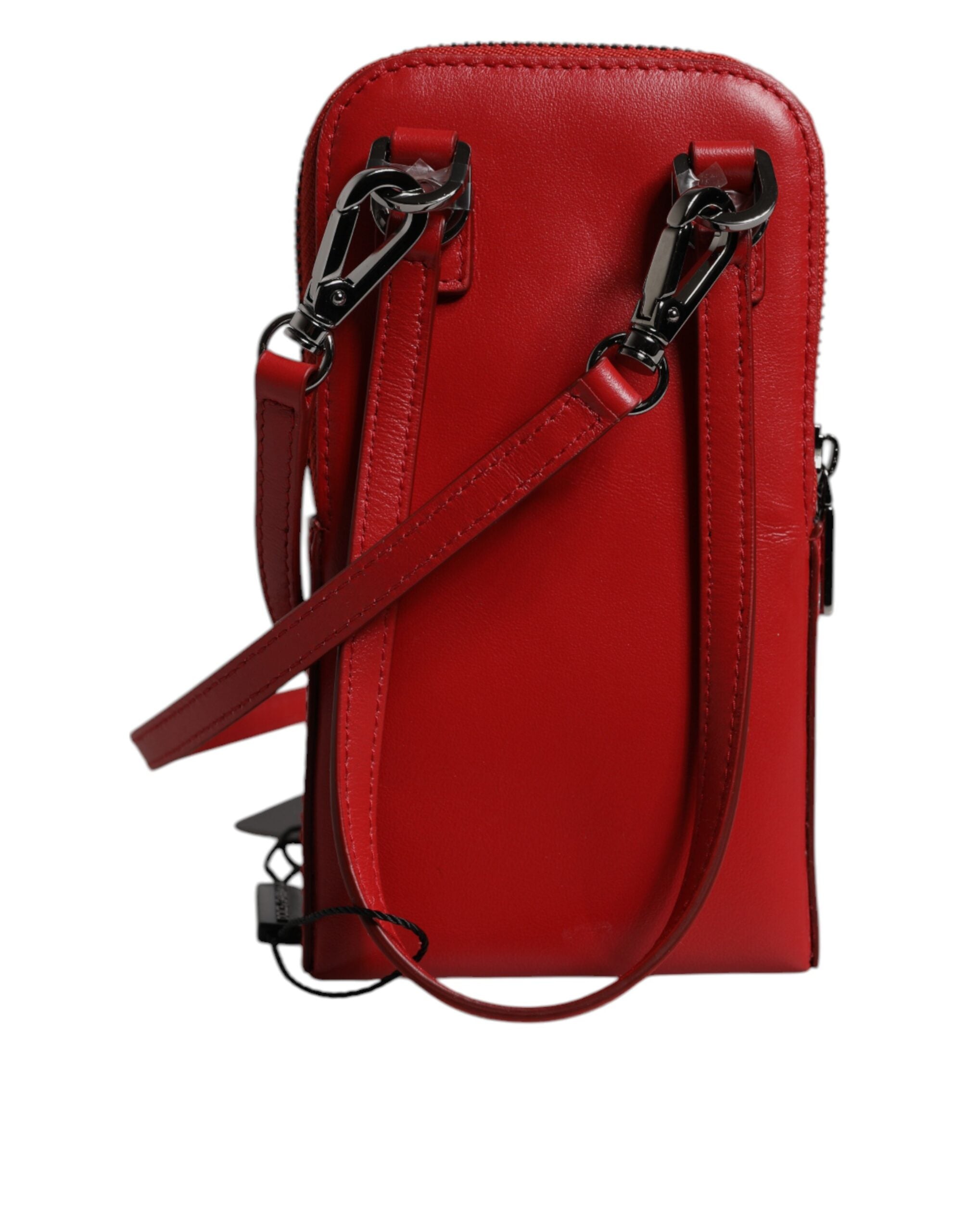 Red Leather Purse Phone Sling Crossbody Neck Strap Bag - ventzia