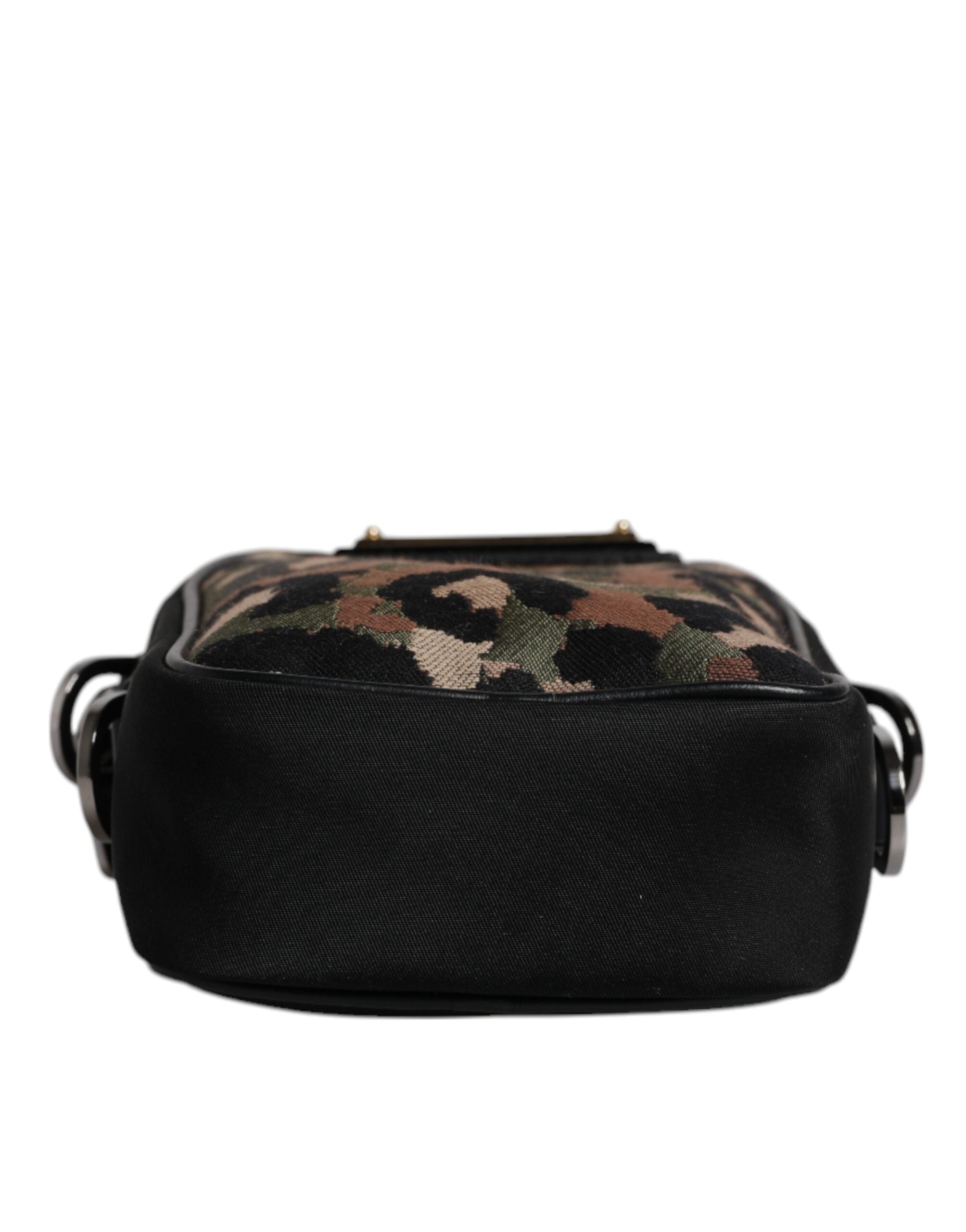 Multicolor Leopard Jacquard Logo Plaque Neck Strap Bag - ventzia