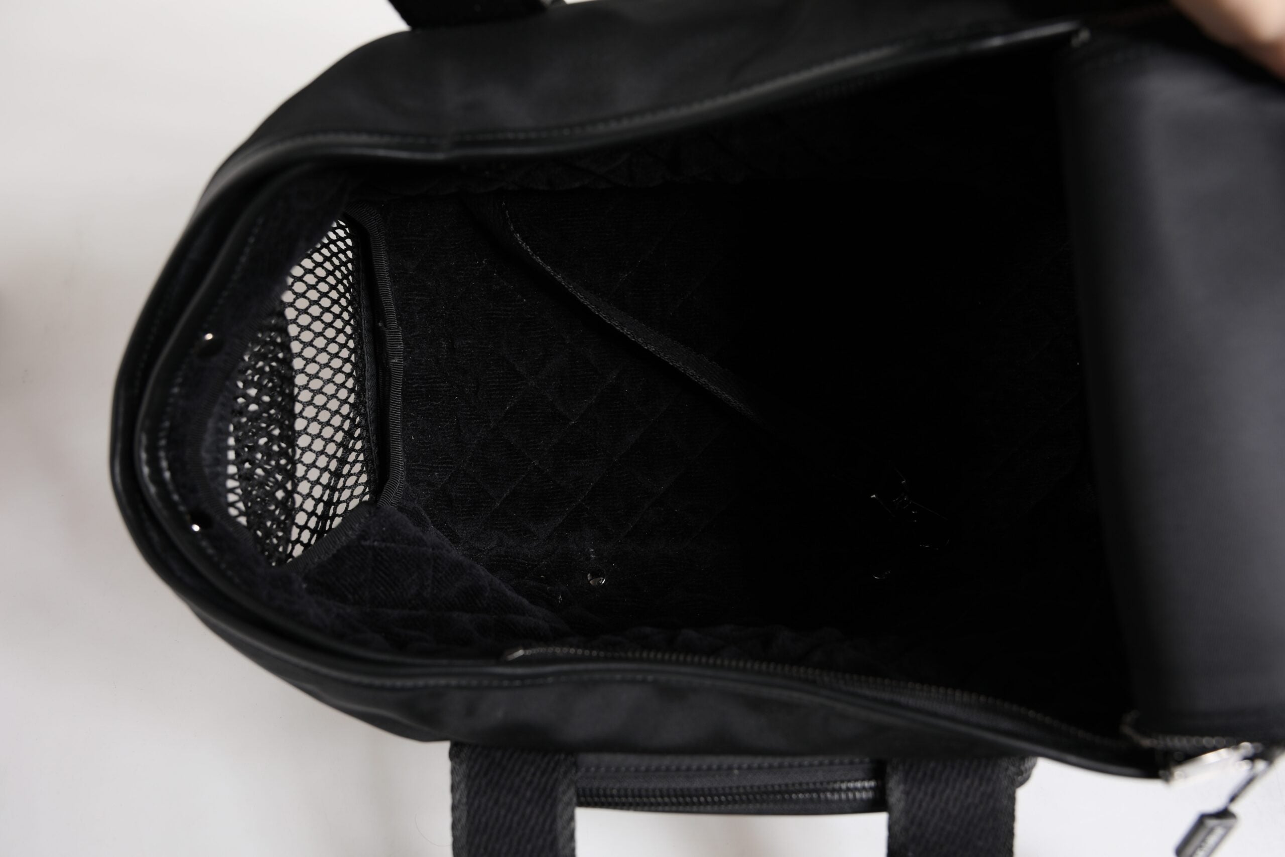 Black Shoulder Strap Pet Carry Logo Plaque Bag - ventzia