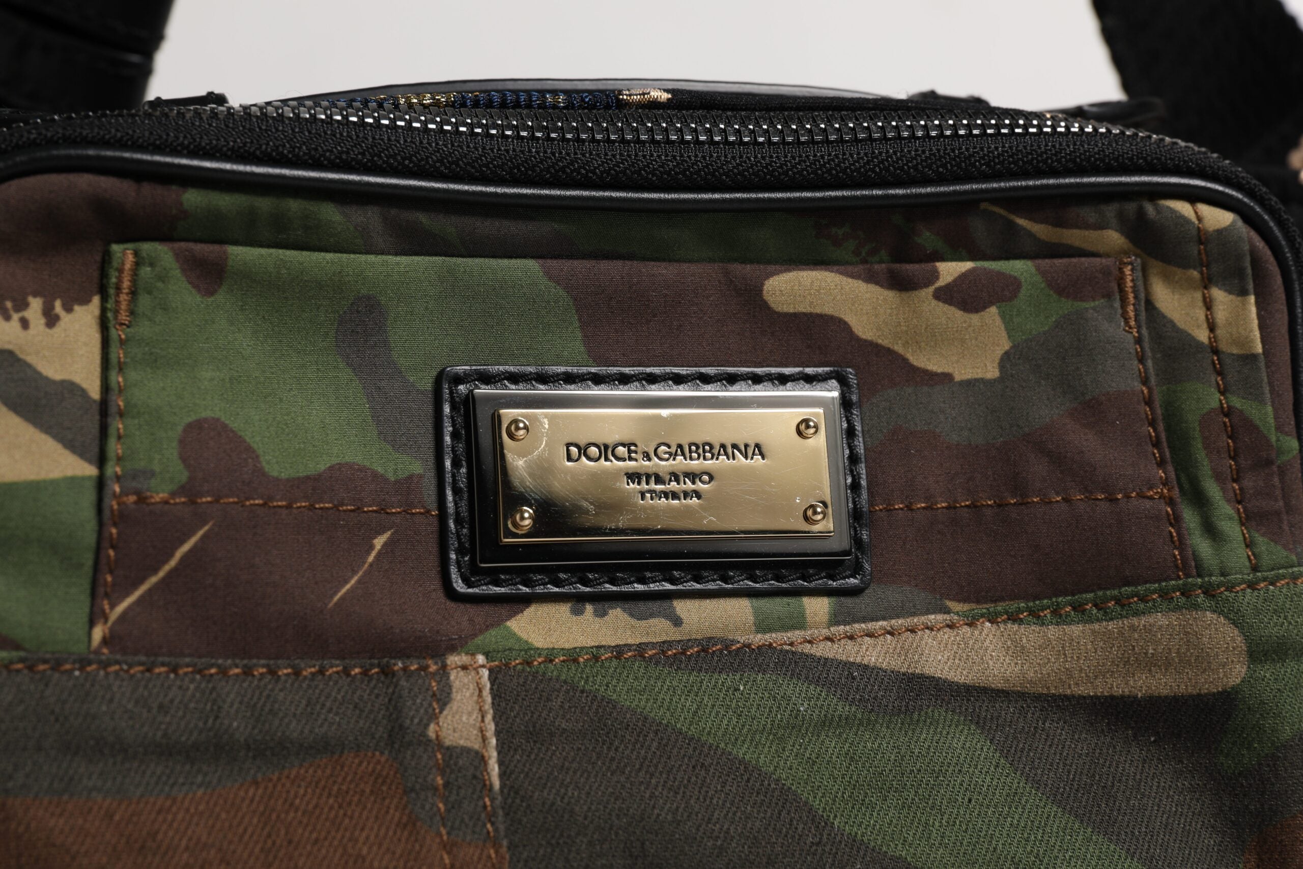 Multicolor Camouflage Patchwork Logo Waist Fanny Pack Bag - ventzia