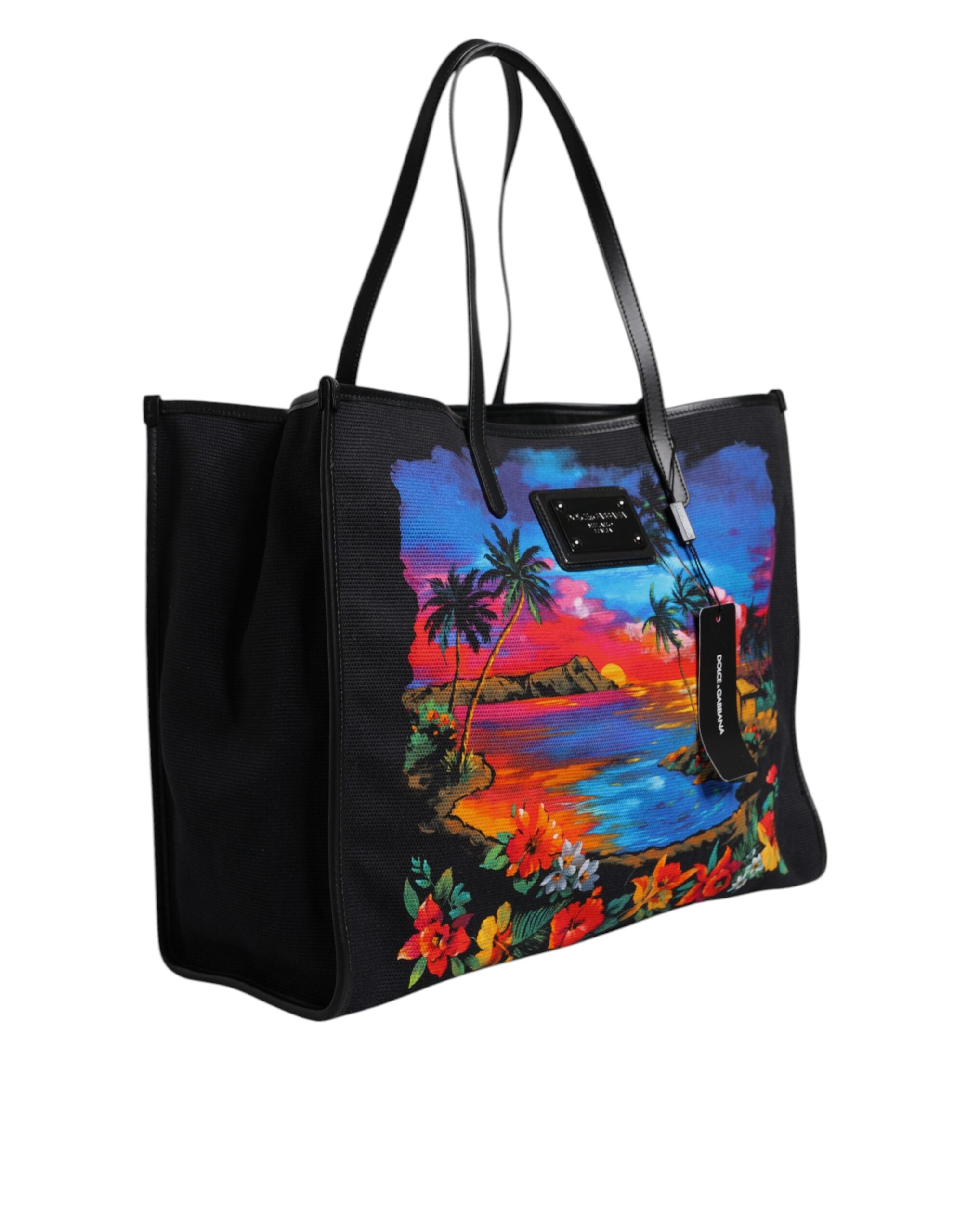 Multicolor Graphic Printed Top Handle Shopping Tote Bag - ventzia