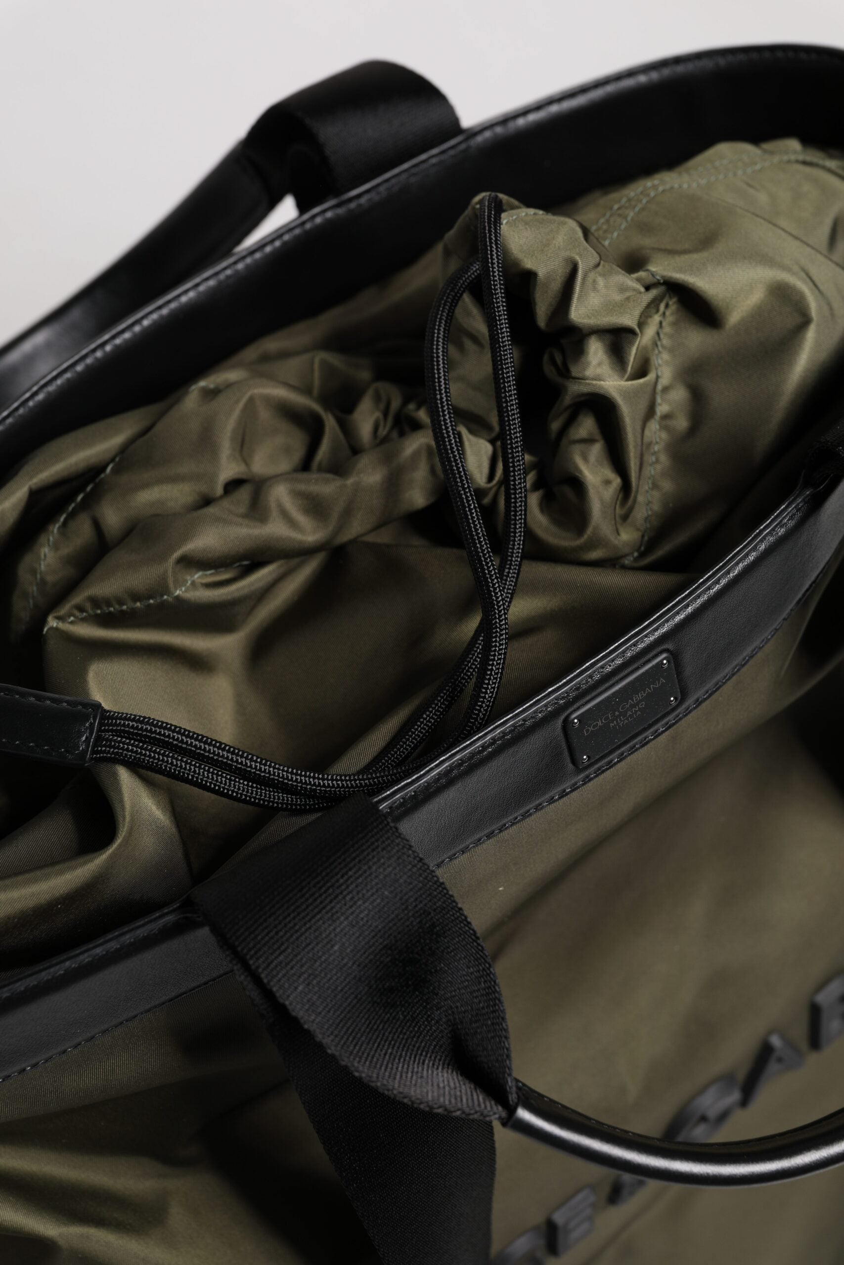 Military Green Nylon Shoulder Strap Tote Bag - ventzia