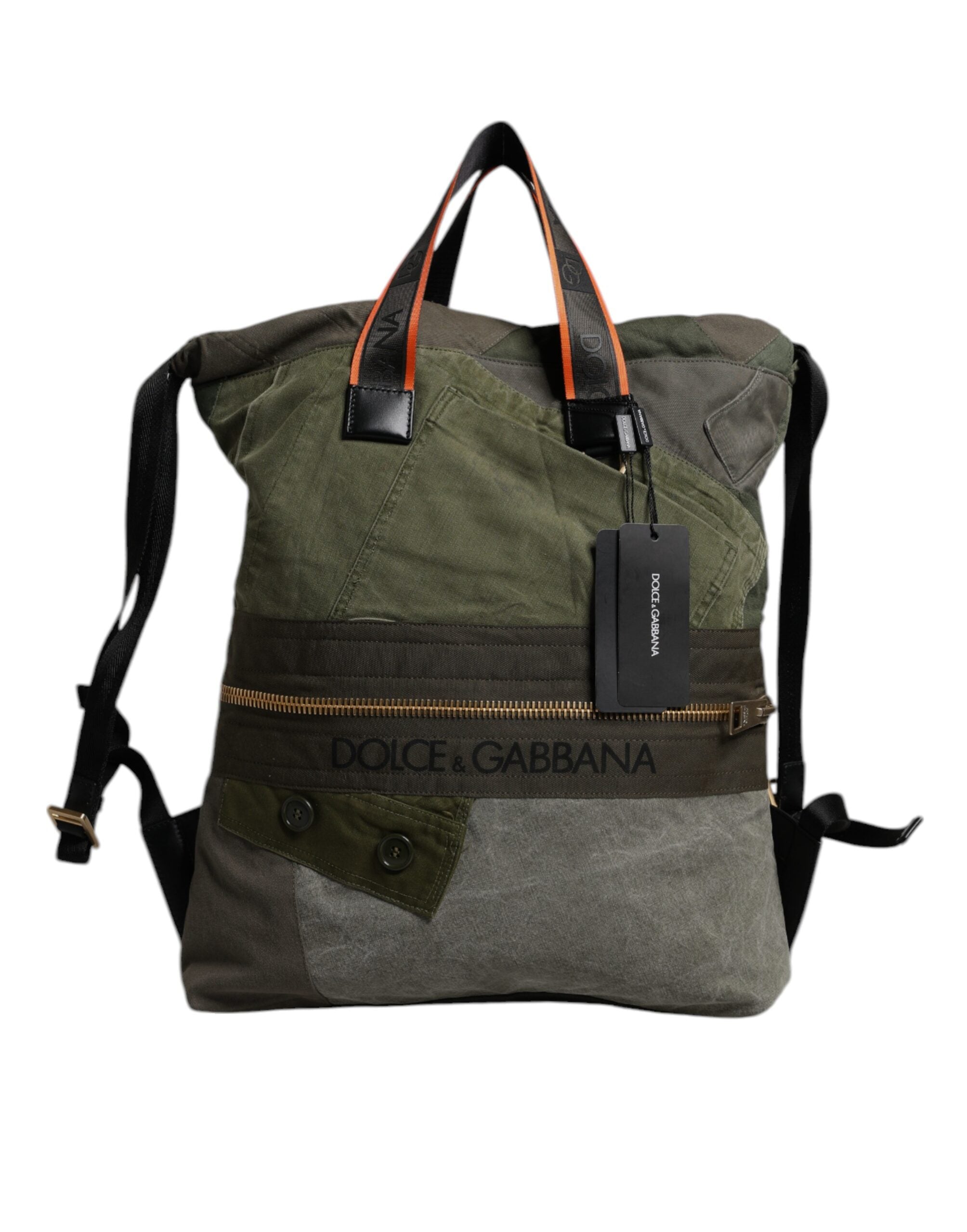 Military Green Patchwork Rucksack Backpack Bag - ventzia